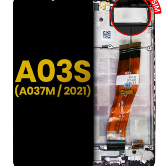 LCD Display mit Rahmen für Samsung Galaxy A03s (A037F / A037G / 2021) (Single Sim) (Type C Rahmen) (professionell aufgearbeitet)