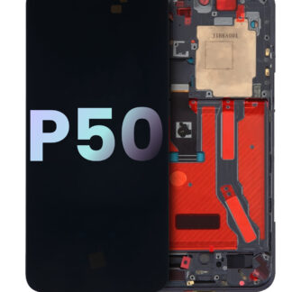OLED Display mit Rahmen für Huawei P50 (Original) (Black (Schwarz))