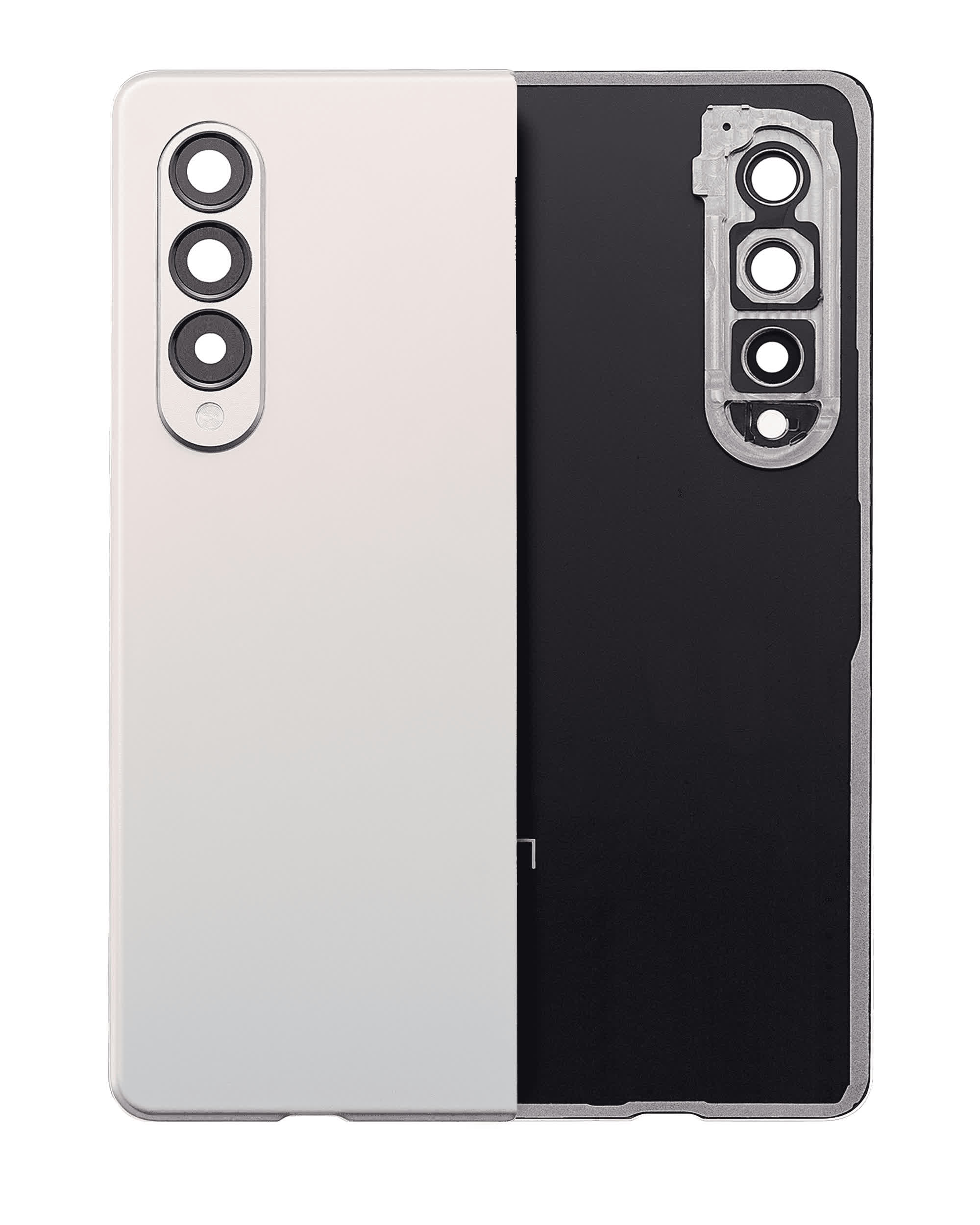 Rückdeckelglas mit Kameraglas für Samsung Galaxy Z Fold 3 5G (Premium) (Phantom Silver)