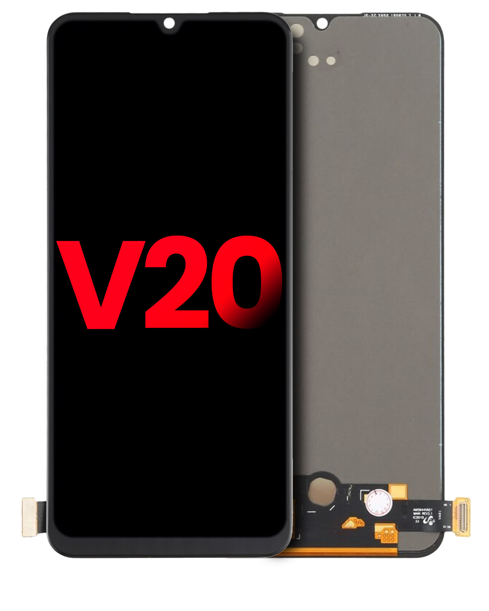 OLED Display ohne Rahmen für Vivo V20 (Aftermarket Plus)