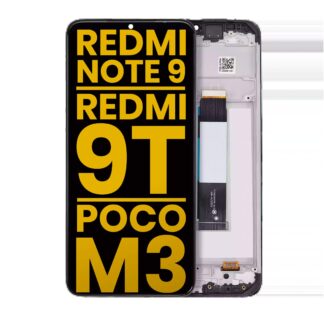 LCD Display mit Rahmen für Xiaomi Redmi Note 9 4G / Redmi 9T / Poco M3 / Redmi 9 Power (professionell aufgearbeitet)