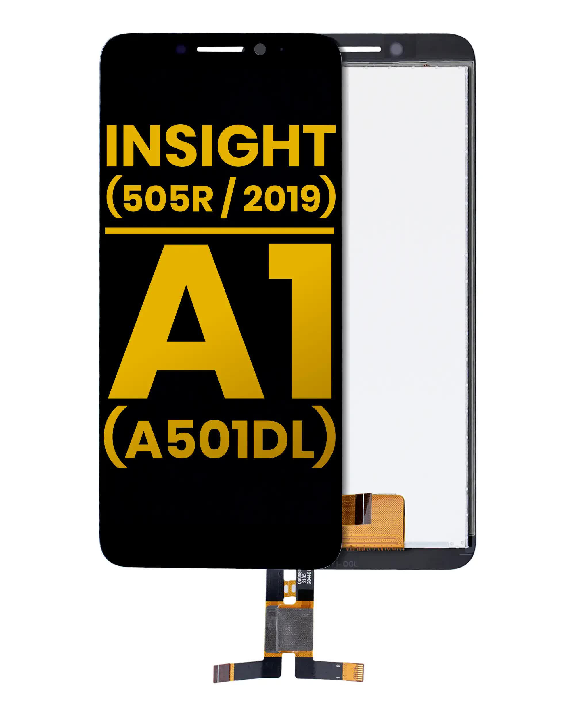 OLED Display ohne Rahmen für Alcatel Insight (5005R / 2019) / TCL A1 (A501DL) (professionell aufgearbeitet) (Black (Schwarz))