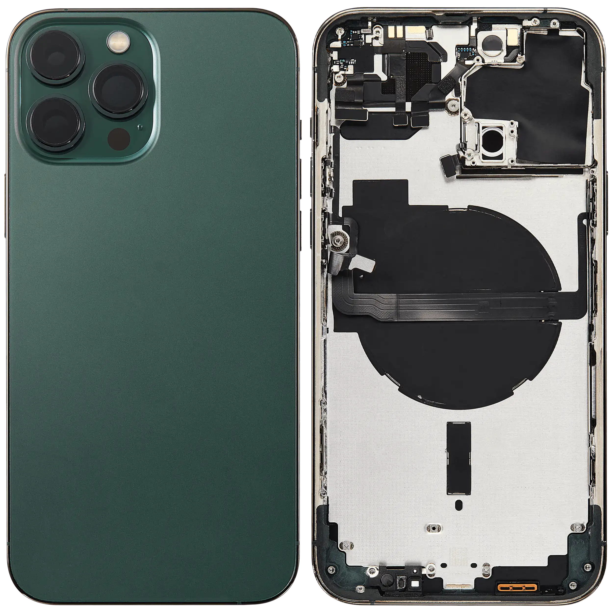 Rückgehäuse mit Kleinteilen für iPhone 13 Pro Max (EU / globale Version) (ausgebautes Originalteil: Grade C) (Alpine Green) – Bild 2