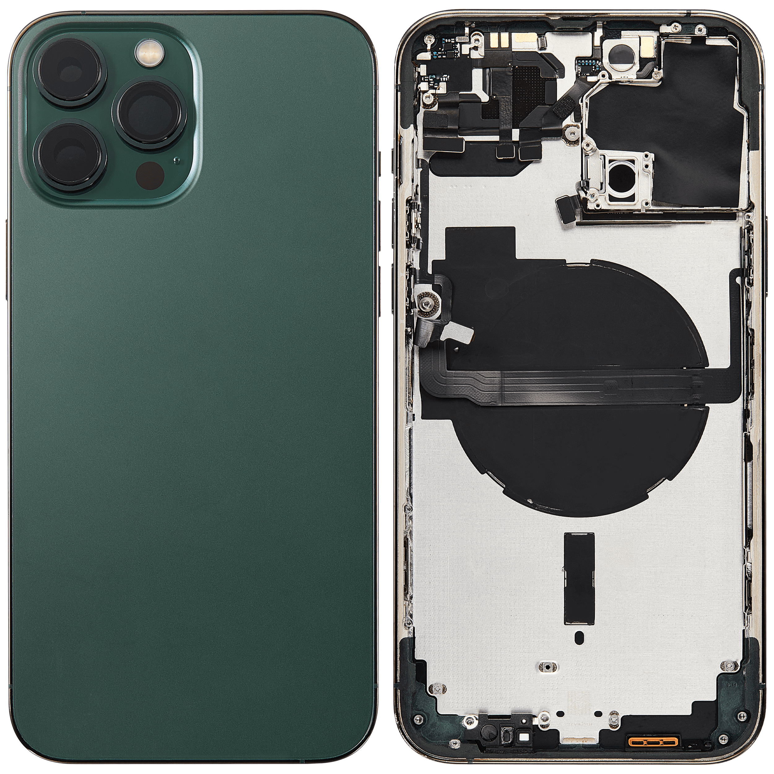 Rückgehäuse mit Kleinteilen für iPhone 13 Pro Max (EU / globale Version) (ausgebautes Originalteil: Grade B) (Alpine Green) – Bild 2