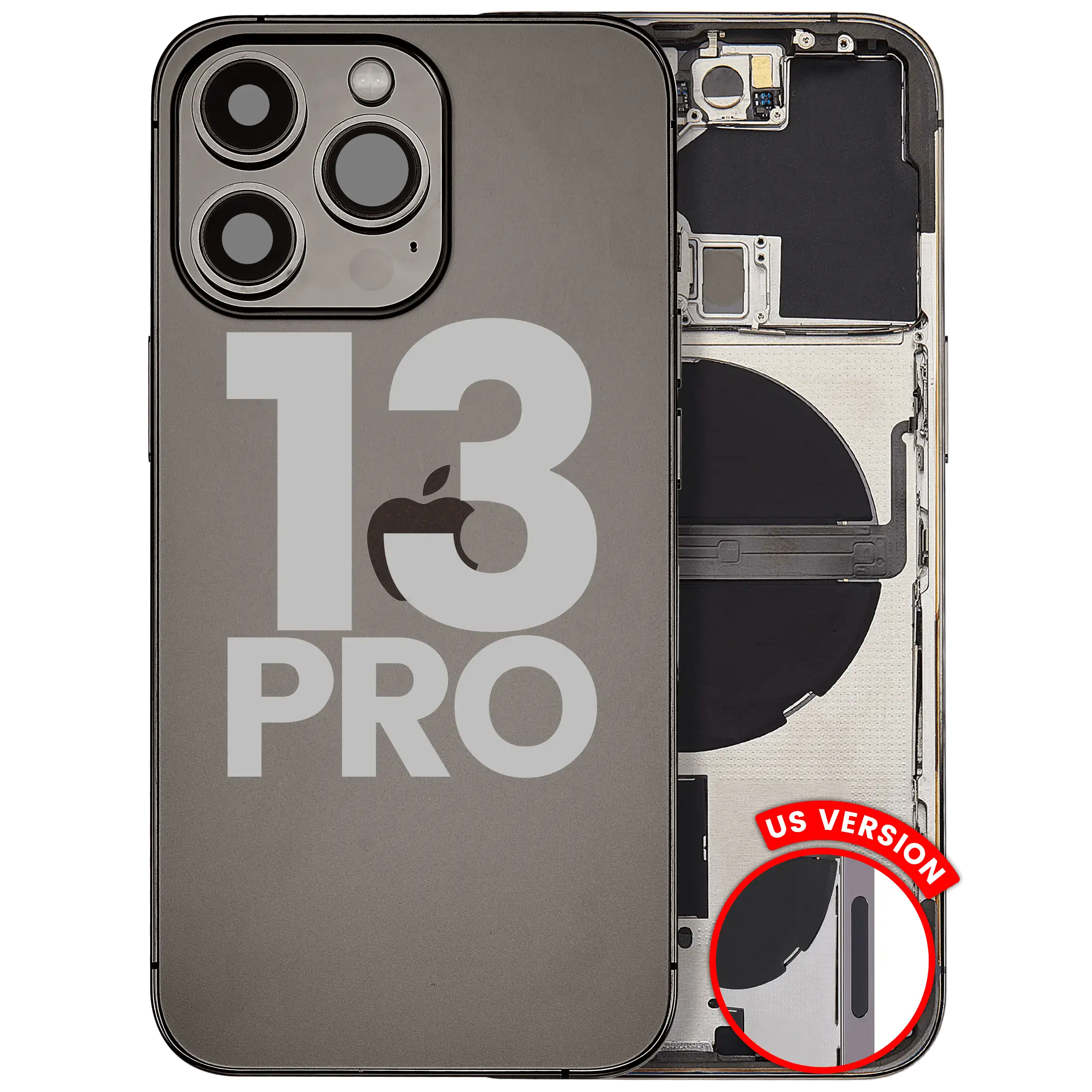 Rückgehäuse mit Kleinteilen für iPhone 13 Pro (EU / globale Version) (ausgebautes Originalteil: Grade C) (Silver (Silber)) – Bild 2