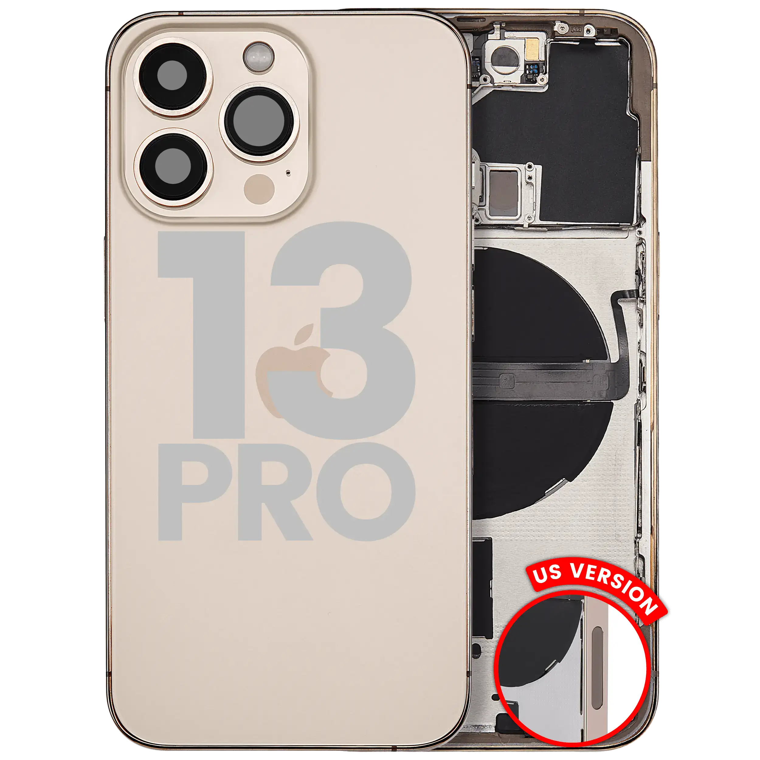 Rückgehäuse mit Kleinteilen für iPhone 13 Pro (EU / globale Version) (ausgebautes Originalteil: Grade C) (Silver (Silber)) – Bild 3