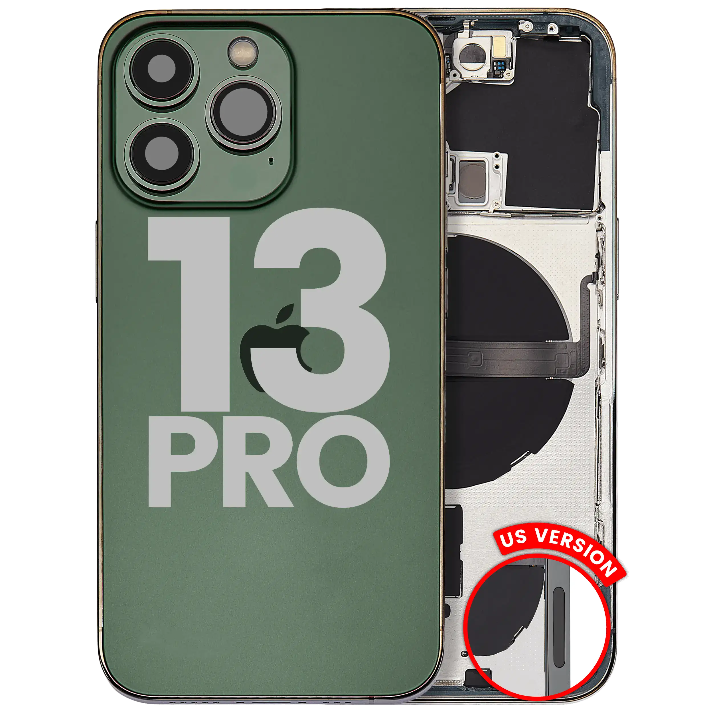Rückgehäuse mit Kleinteilen für iPhone 13 Pro (EU / globale Version) (ausgebautes Originalteil: Grade C) (Silver (Silber)) – Bild 5