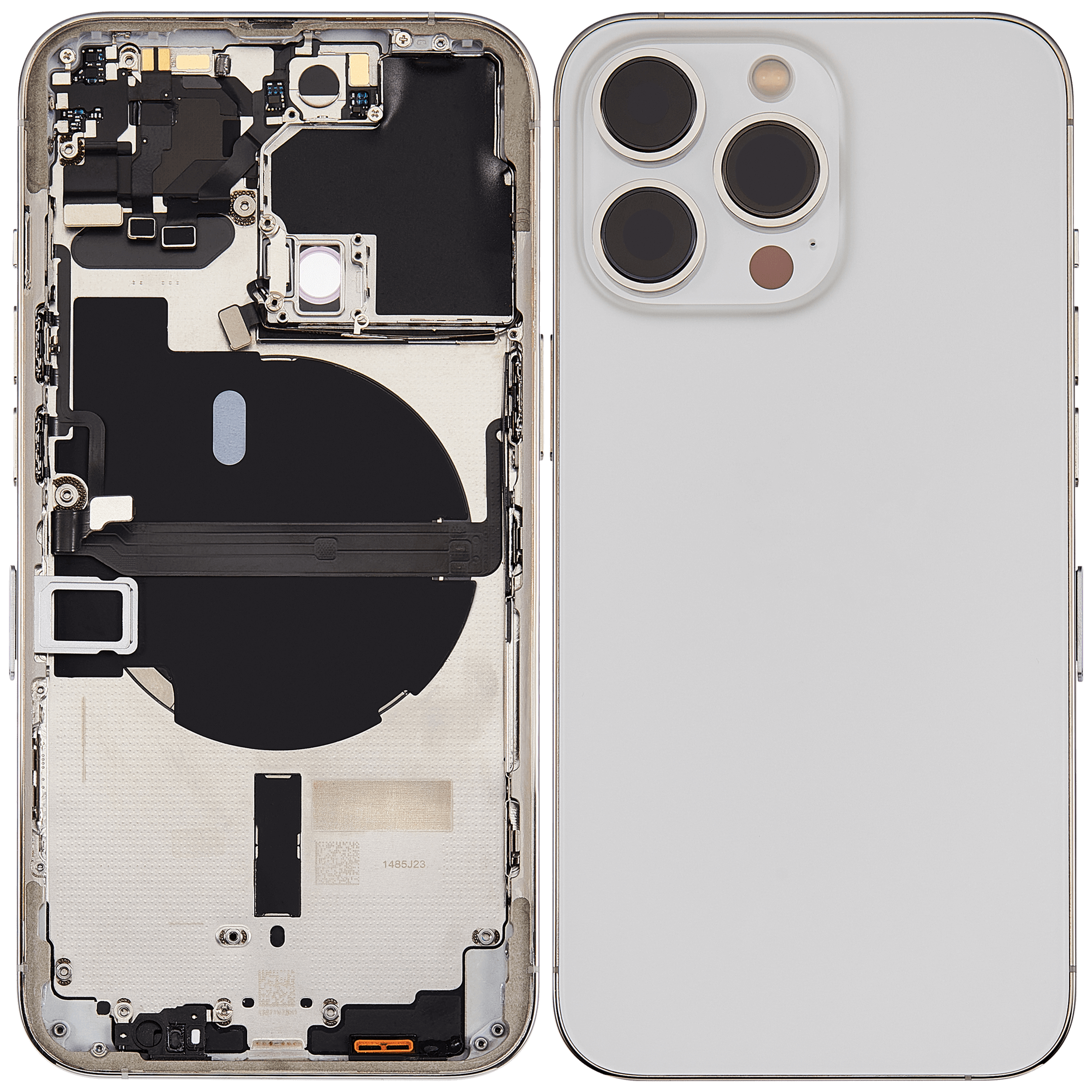 Rückgehäuse mit Kleinteilen für iPhone 13 Pro (EU / globale Version) (ausgebautes Originalteil: Grade B) (Silver (Silber)) – Bild 2