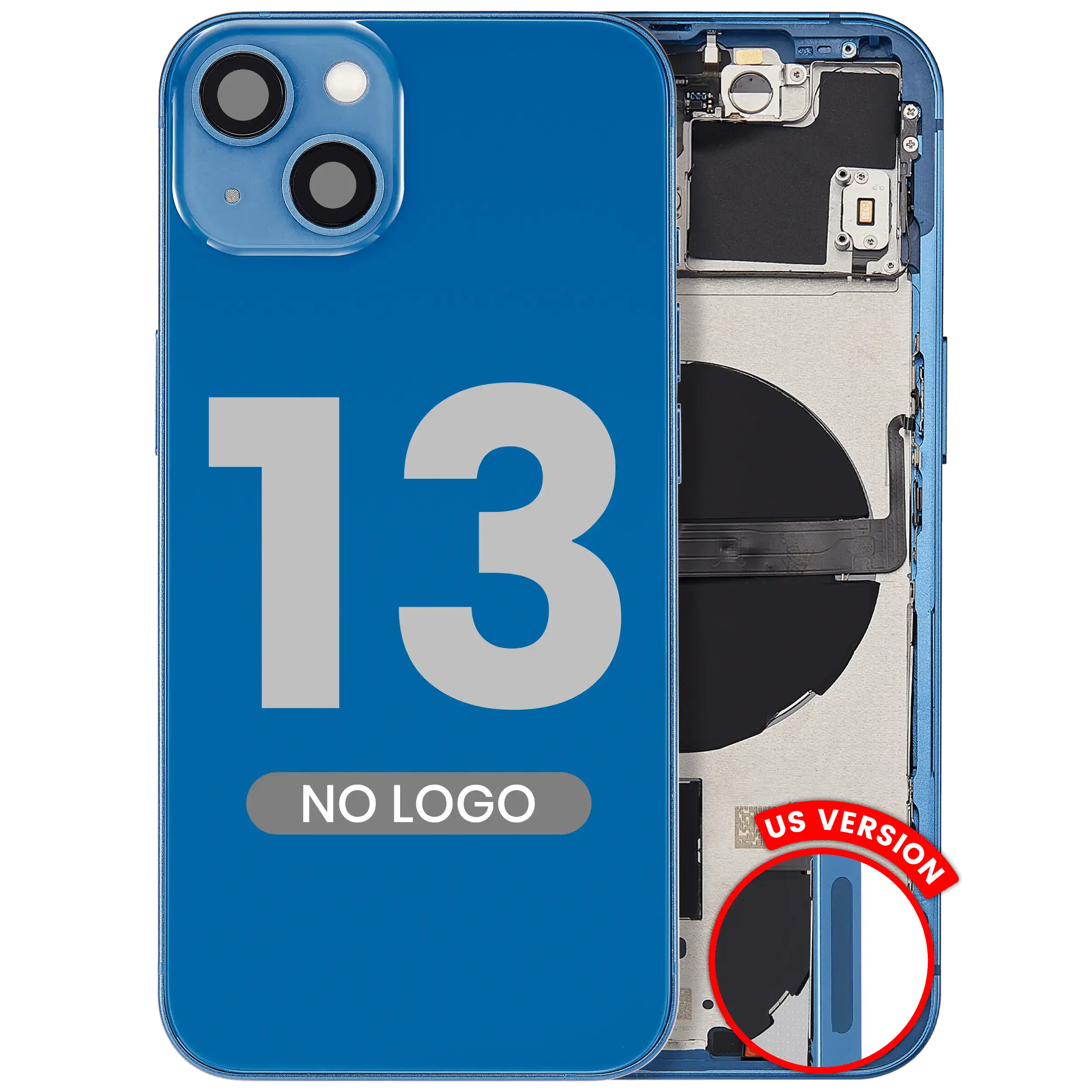 Rückgehäuse mit Kleinteilen für iPhone 13 (EU / globale Version) (ausgebautes Originalteil: Grade B) (Blue (Blau)) – Bild 2