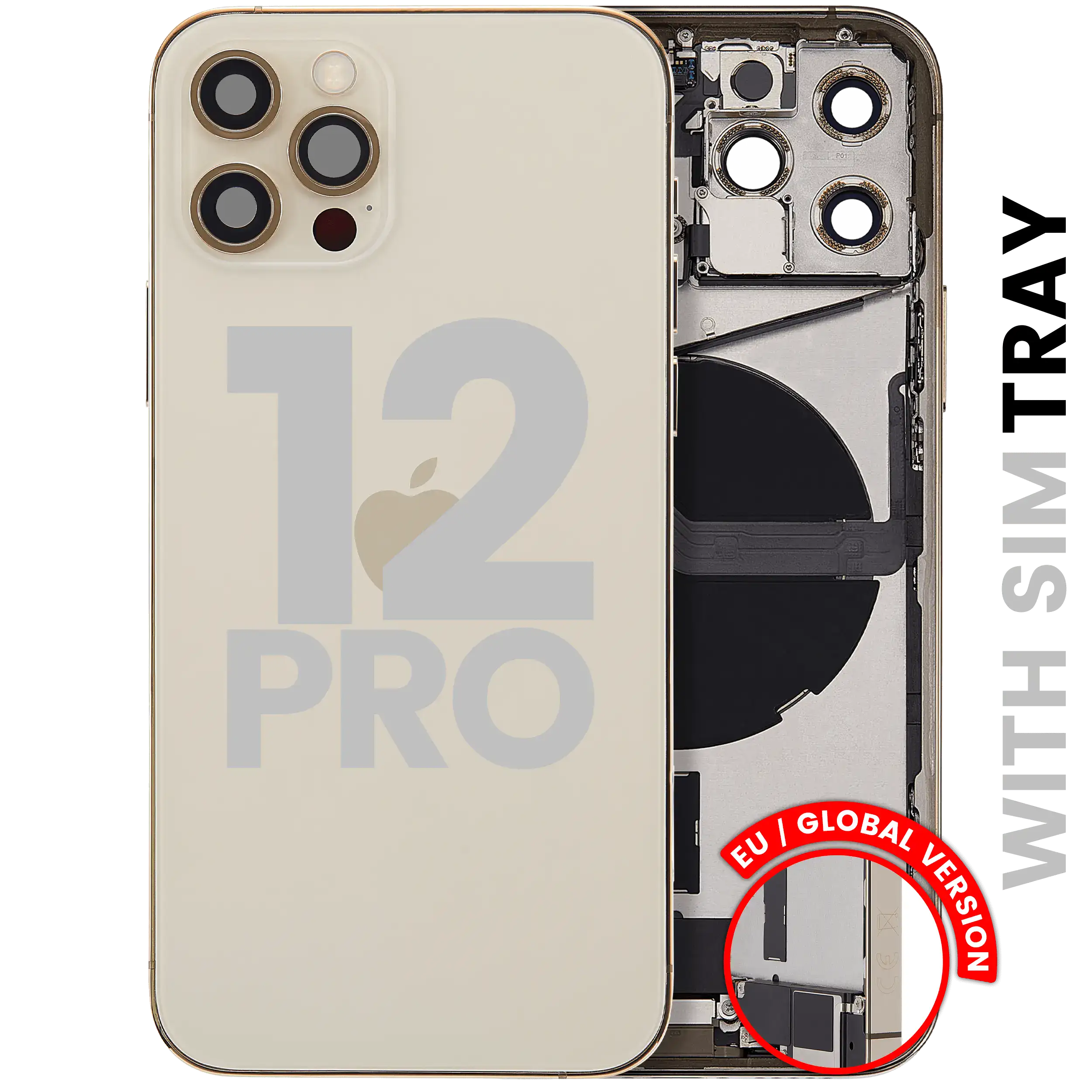 Rückgehäuse mit Kleinteilen für iPhone 12 Pro (EU / globale Version) (ausgebautes Originalteil: Grade C) (Silver (Silber)) – Bild 5