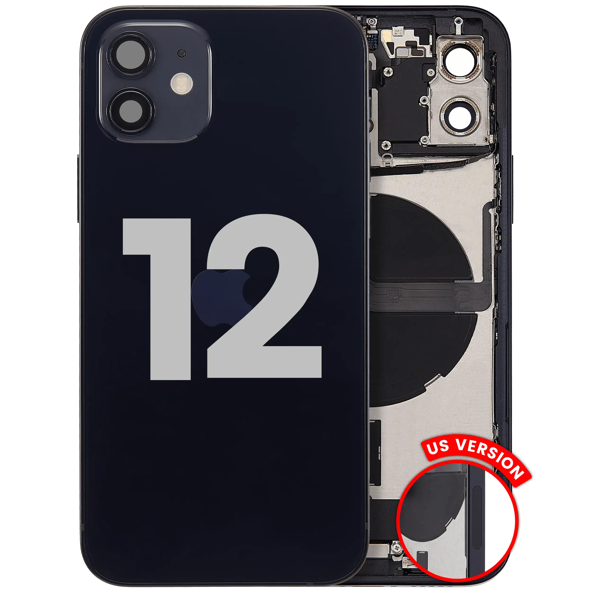 Rückgehäuse mit Kleinteilen für iPhone 12 (EU / globale Version) (ausgebautes Originalteil: Grade C) (Purple (Violett)) – Bild 4