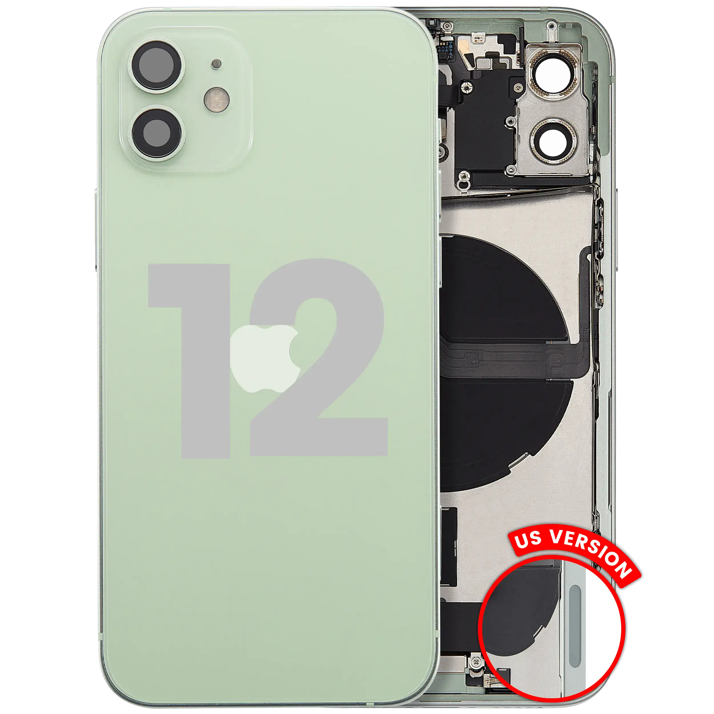 Rückgehäuse mit Kleinteilen für iPhone 12 (EU / globale Version) (ausgebautes Originalteil: Grade C) (Purple (Violett)) – Bild 5