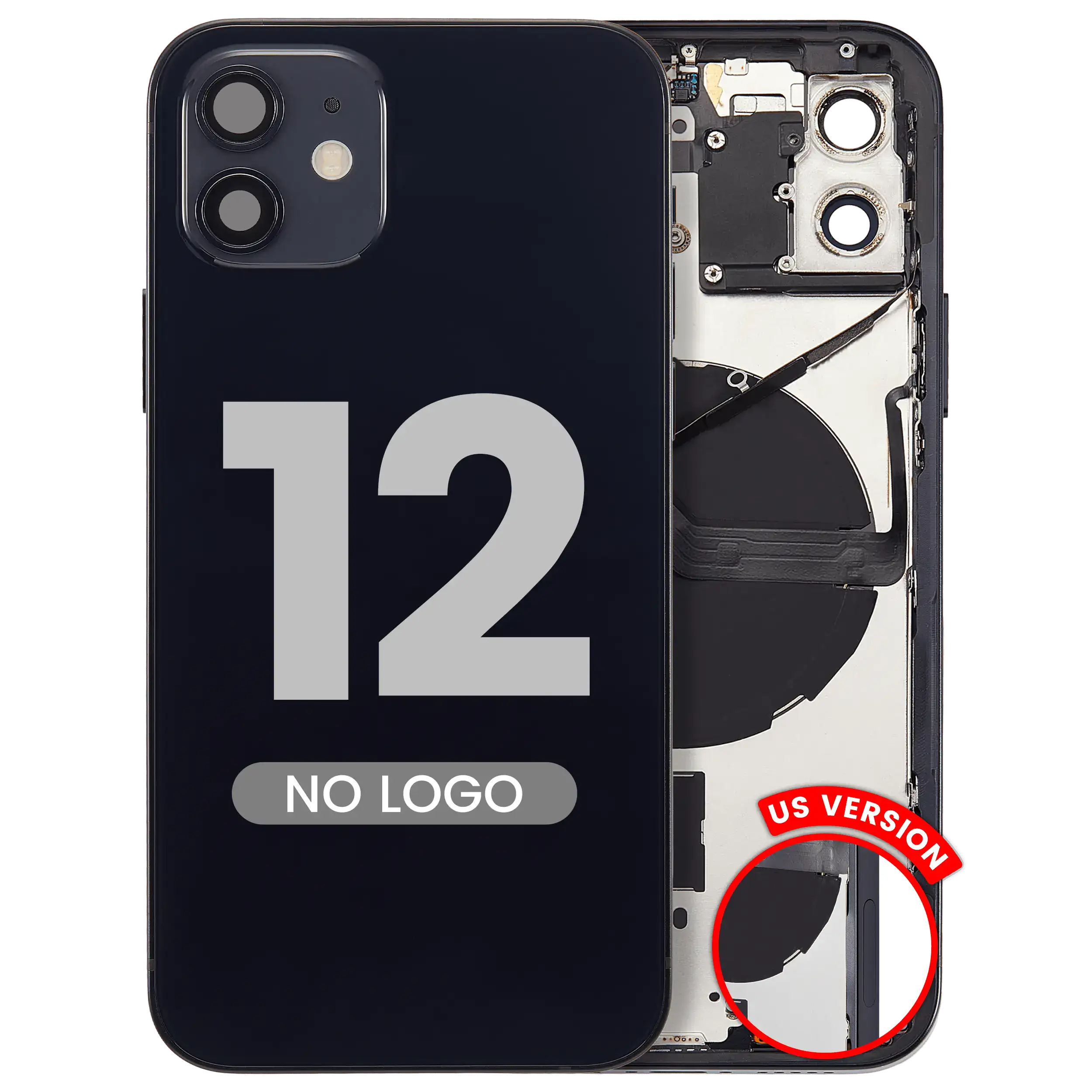 Rückgehäuse mit Kleinteilen für iPhone 12 (EU / globale Version) (ausgebautes Originalteil: Grade B) (White (Weiß)) – Bild 5