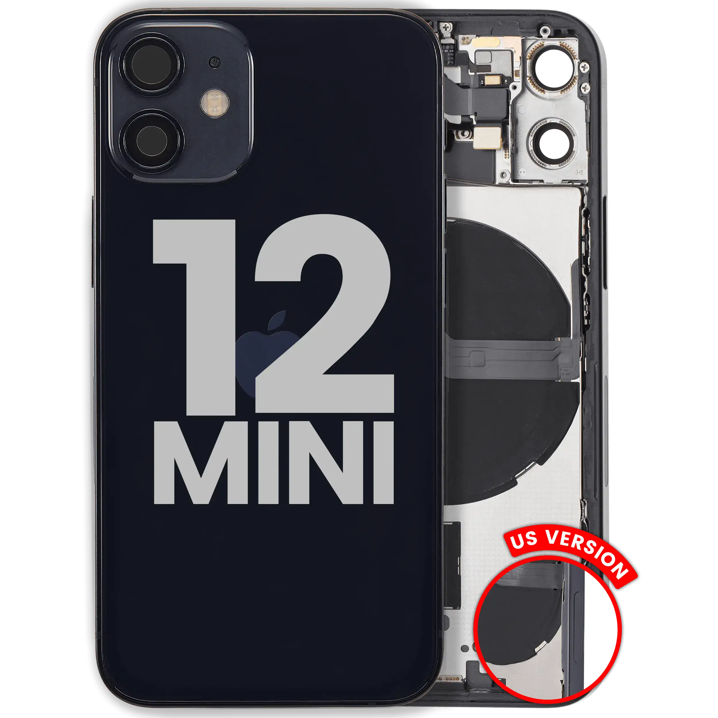 Rückgehäuse mit Kleinteilen für iPhone 12 Mini (EU / globale Version) (ausgebautes Originalteil: Grade B) (Red (Rot)) – Bild 4