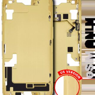 Mittelrahmen mit Kleinteilen für iPhone 14 (US-Version) (ausgebautes Originalteil: Grade A) (Yellow)