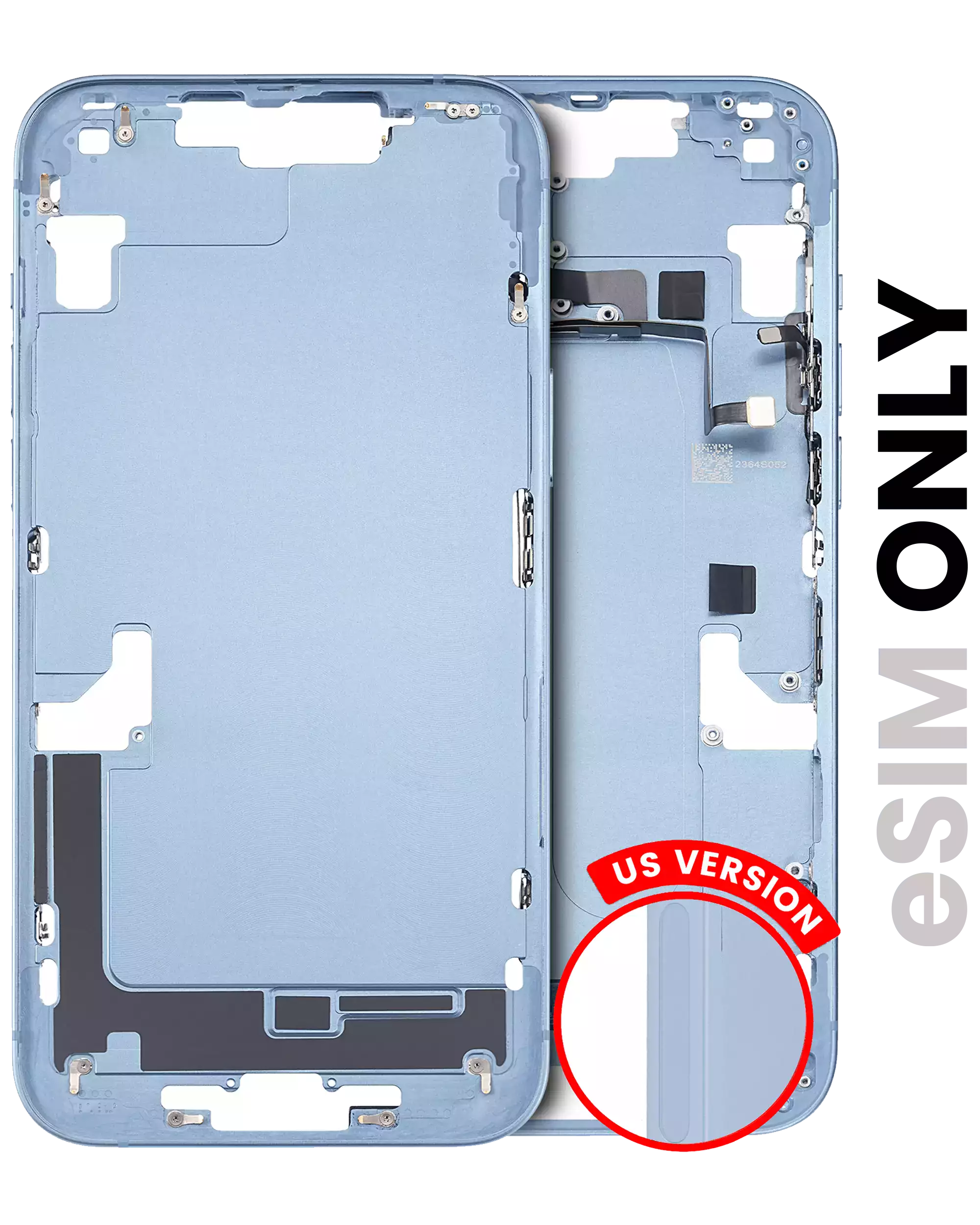 Mittelrahmen mit Kleinteilen für iPhone 14 Plus (US-Version) (ausgebautes Originalteil: Grade A) (Starlight) – Bild 2