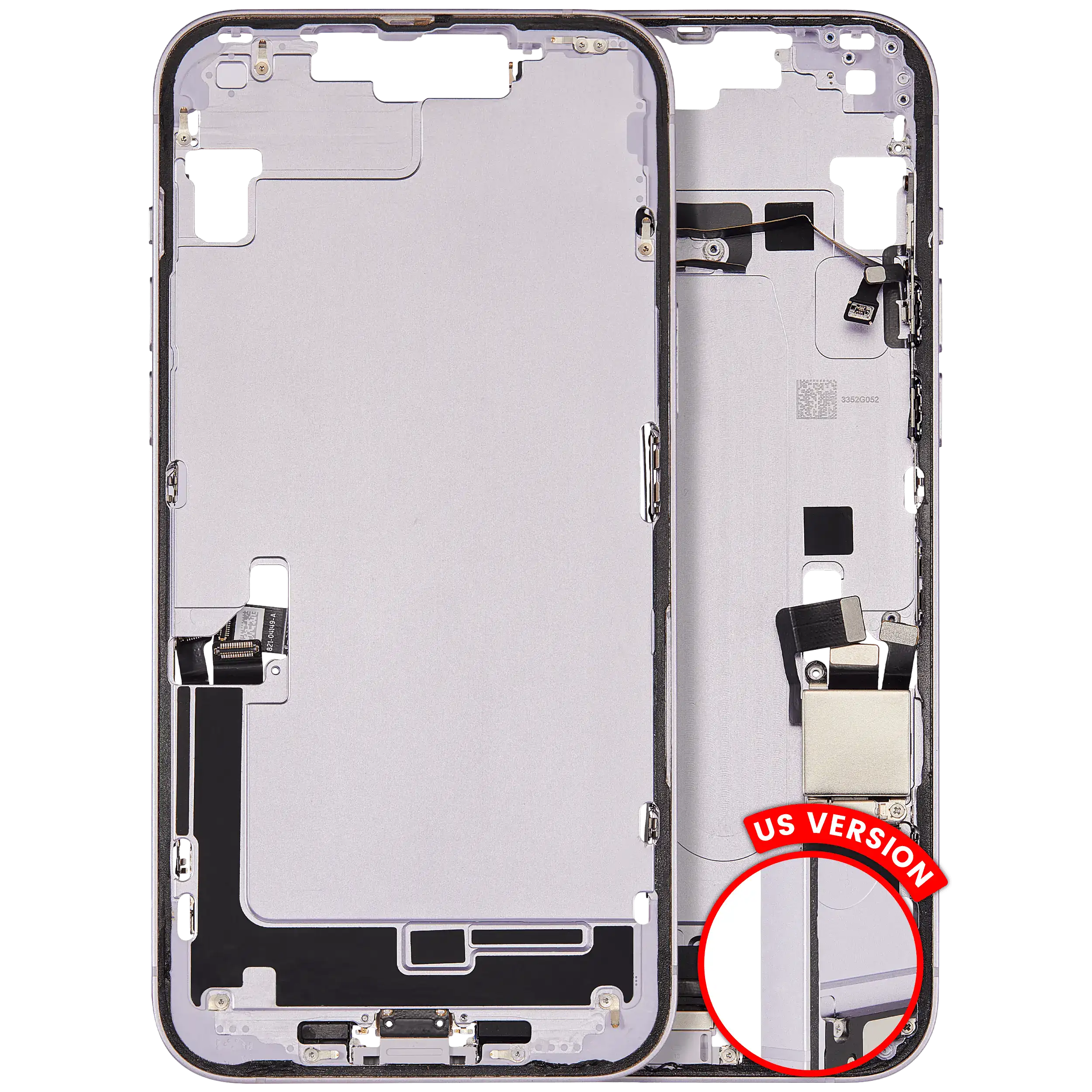 Mittelrahmen mit Kleinteilen für iPhone 14 Plus (US-Version) (ausgebautes Originalteil: Grade A) (Starlight) – Bild 5
