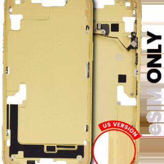 Mittelrahmen mit Kleinteilen für iPhone 14 Plus (US-Version) (ausgebautes Originalteil: Grade A) (Yellow)