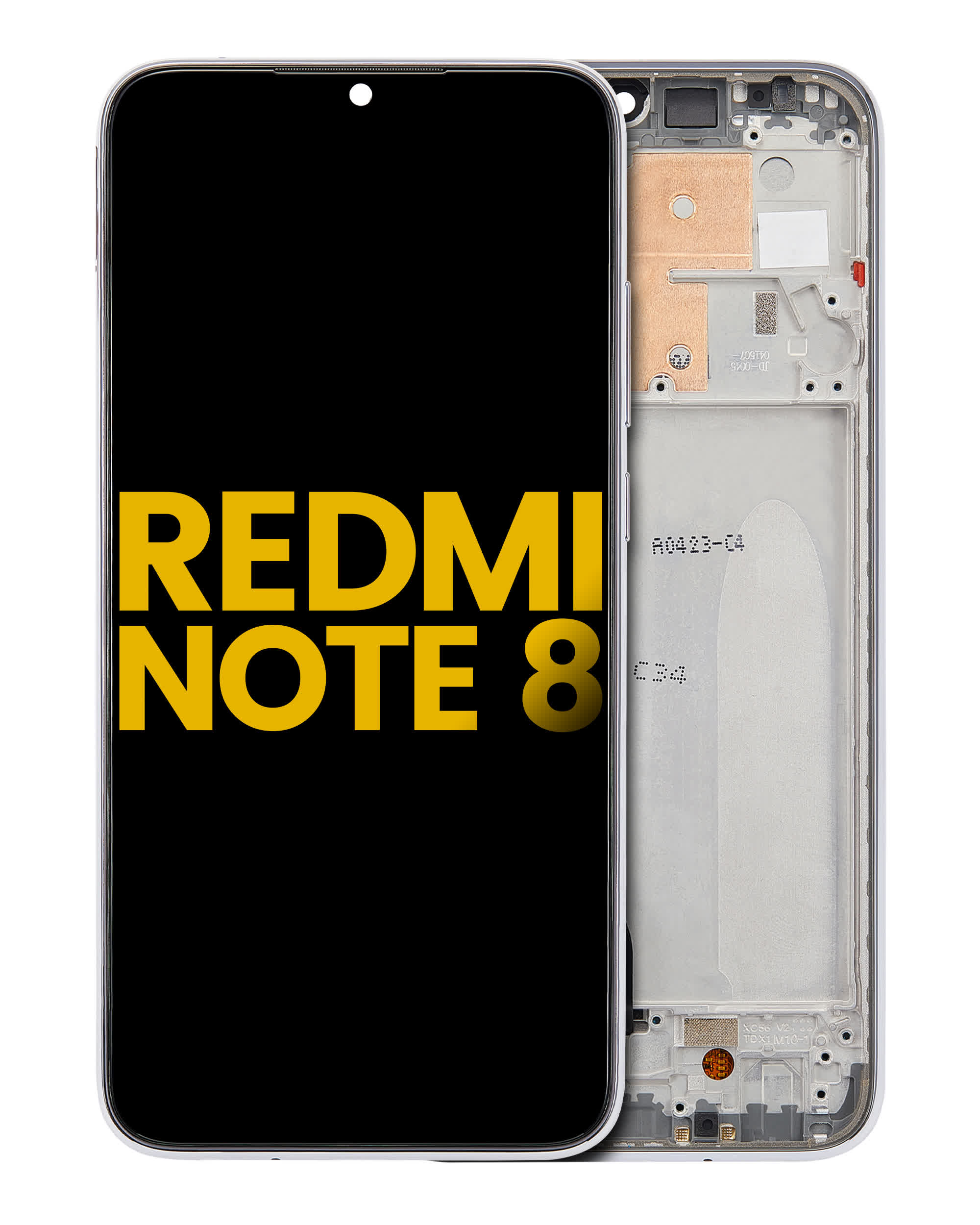 LCD Display mit Rahmen für Xiaomi Redmi Note 8 / Redmi Note 8 (2021) (Aftermarket Plus) (Moonlight White)