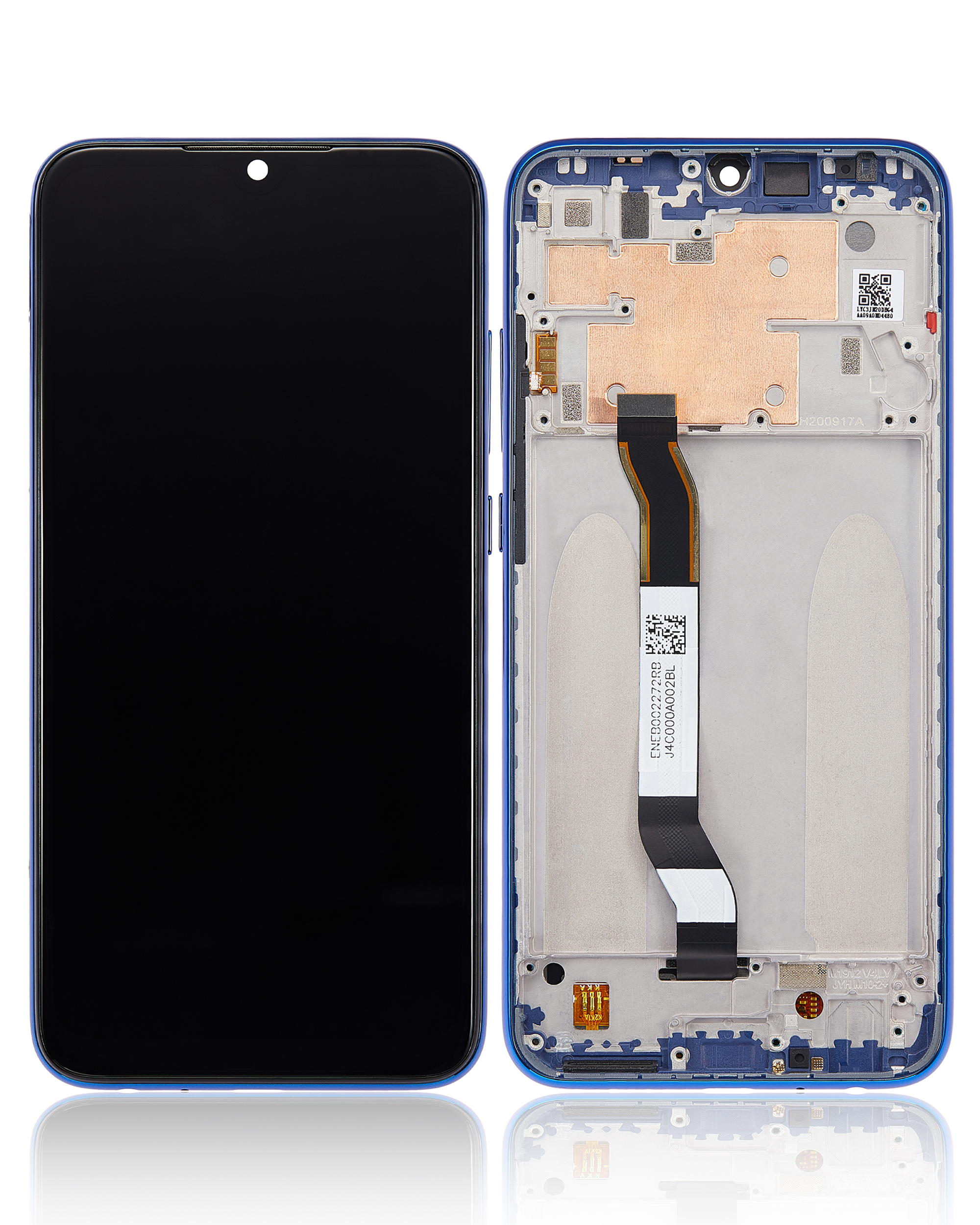 LCD Display mit Rahmen für Xiaomi Redmi Note 8 / Redmi Note 8 (2021) (Aftermarket Plus) (Neptune Blue) – Bild 2