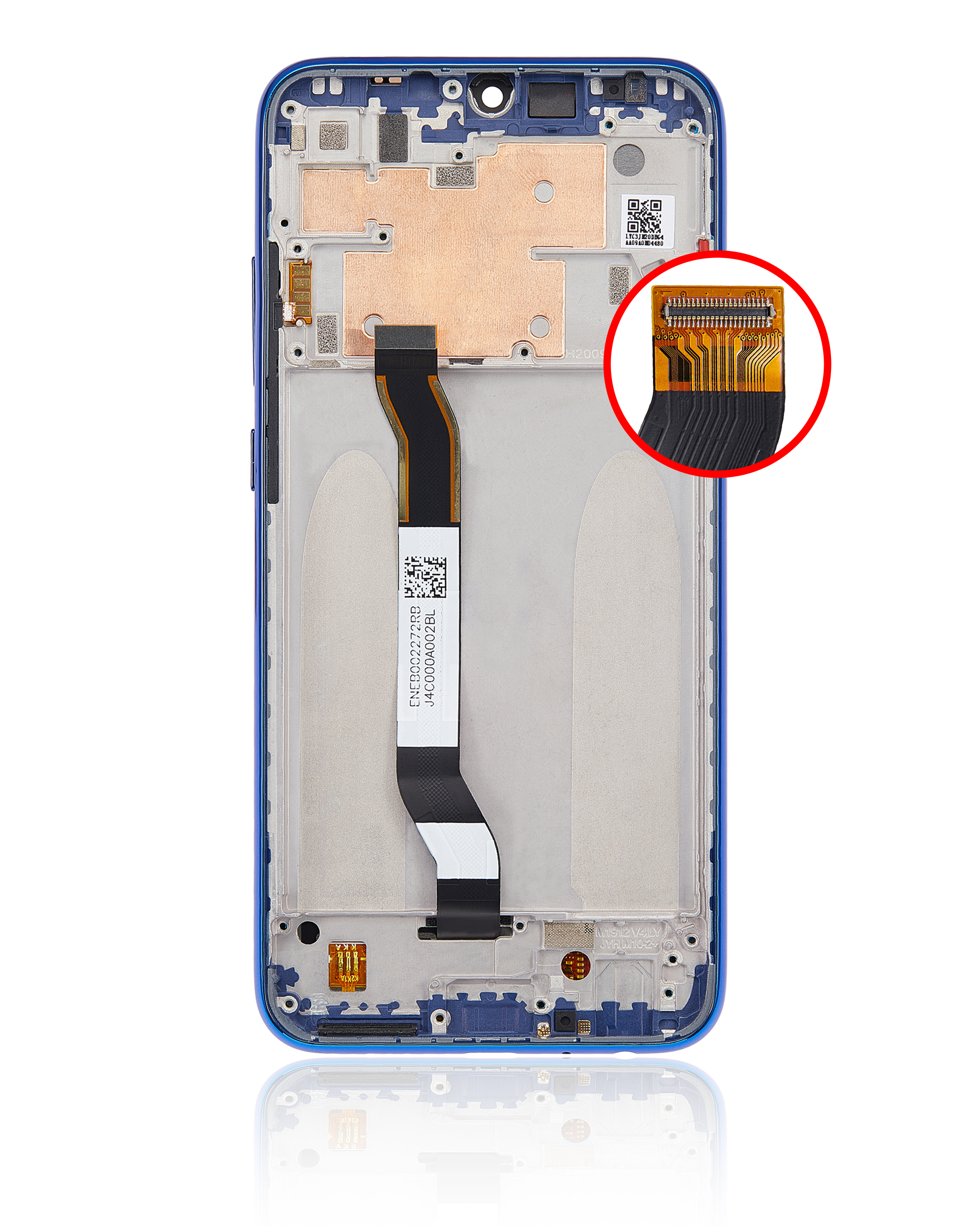 LCD Display mit Rahmen für Xiaomi Redmi Note 8 / Redmi Note 8 (2021) (Aftermarket Plus) (Neptune Blue) – Bild 4