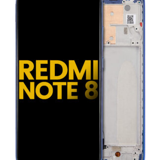 LCD Display mit Rahmen für Xiaomi Redmi Note 8 / Redmi Note 8 (2021) (Aftermarket Plus) (Neptune Blue)