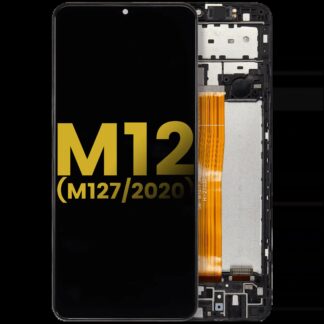 LCD Display mit Rahmen für Samsung Galaxy M12 (M127 / 2020) (professionell aufgearbeitet)