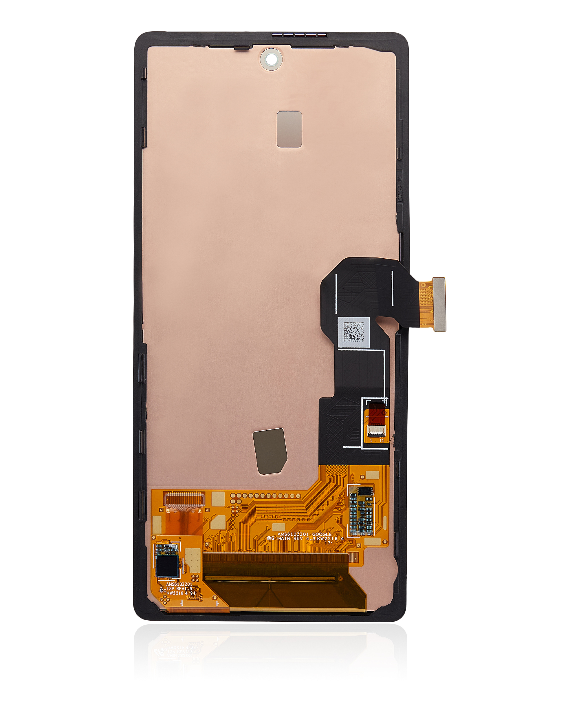 OLED Display mit Rahmen (ohne Fingerprint Sensor) für Google Pixel 6A (professionell aufgearbeitet) – Bild 4