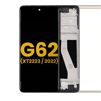 LCD Display mit Rahmen für Motorola Moto G62 5G (XT2223 / 2022) (professionell aufgearbeitet)