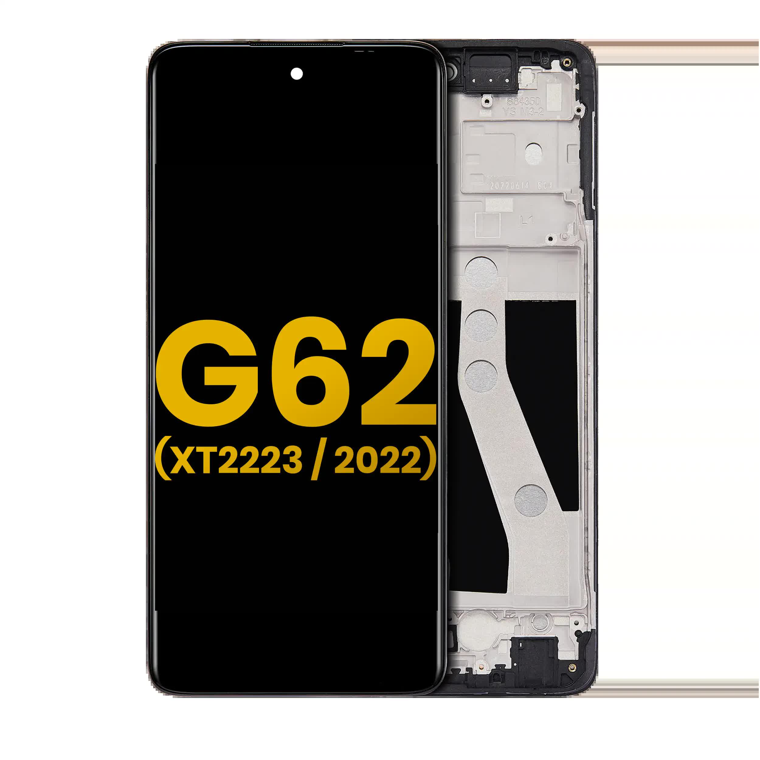 LCD Display mit Rahmen für Motorola Moto G62 5G (XT2223 / 2022) (professionell aufgearbeitet)