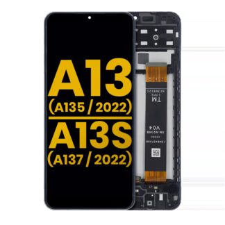 LCD Display mit Rahmen für Samsung Galaxy A13 4G (A135 / 2022) / A13s (A137 / 2022) (professionell aufgearbeitet)