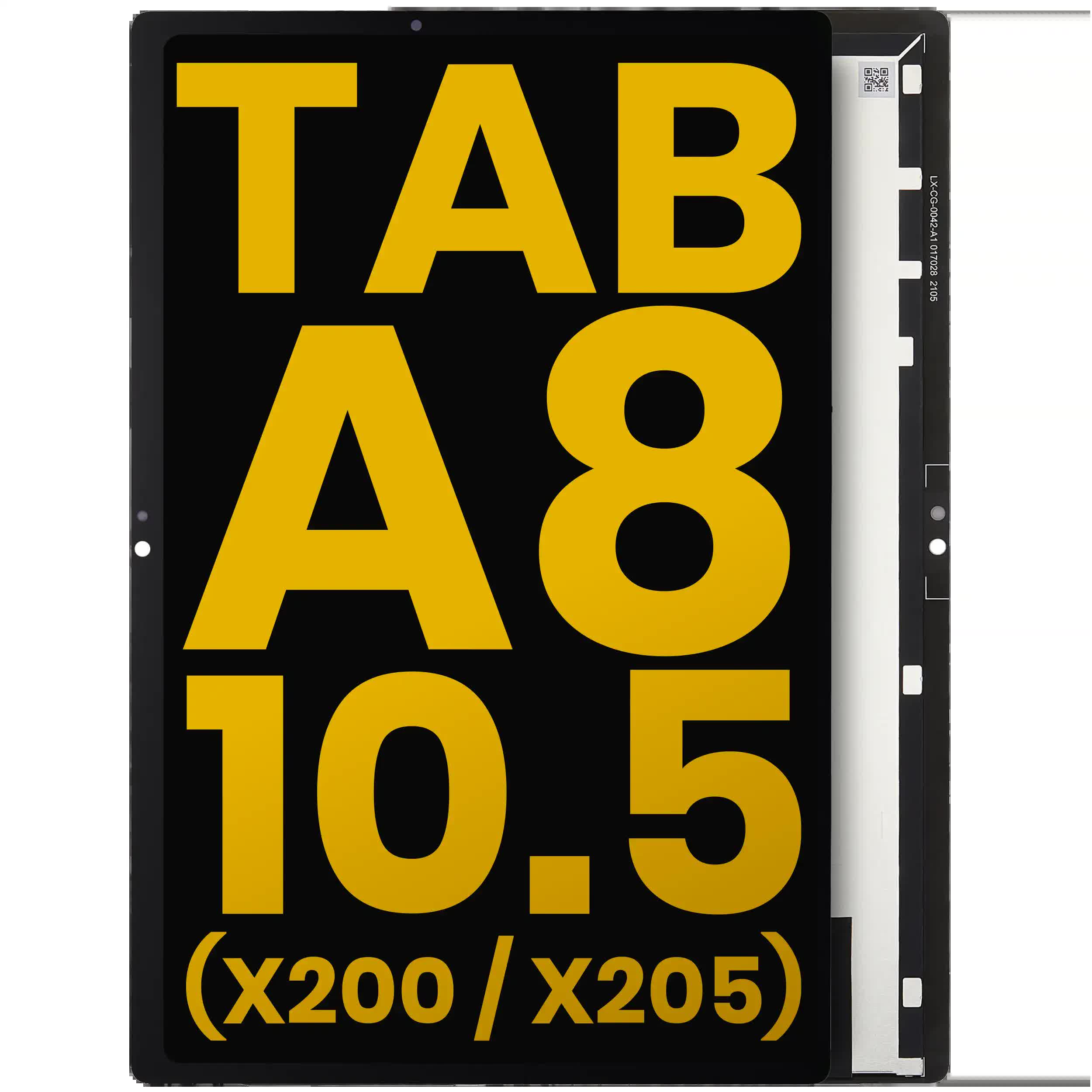 LCD Display ohne Rahmen für Samsung Galaxy Tab A8 10.5" (2021) (X200 / X205) (professionell aufgearbeitet) (Black (Schwarz))