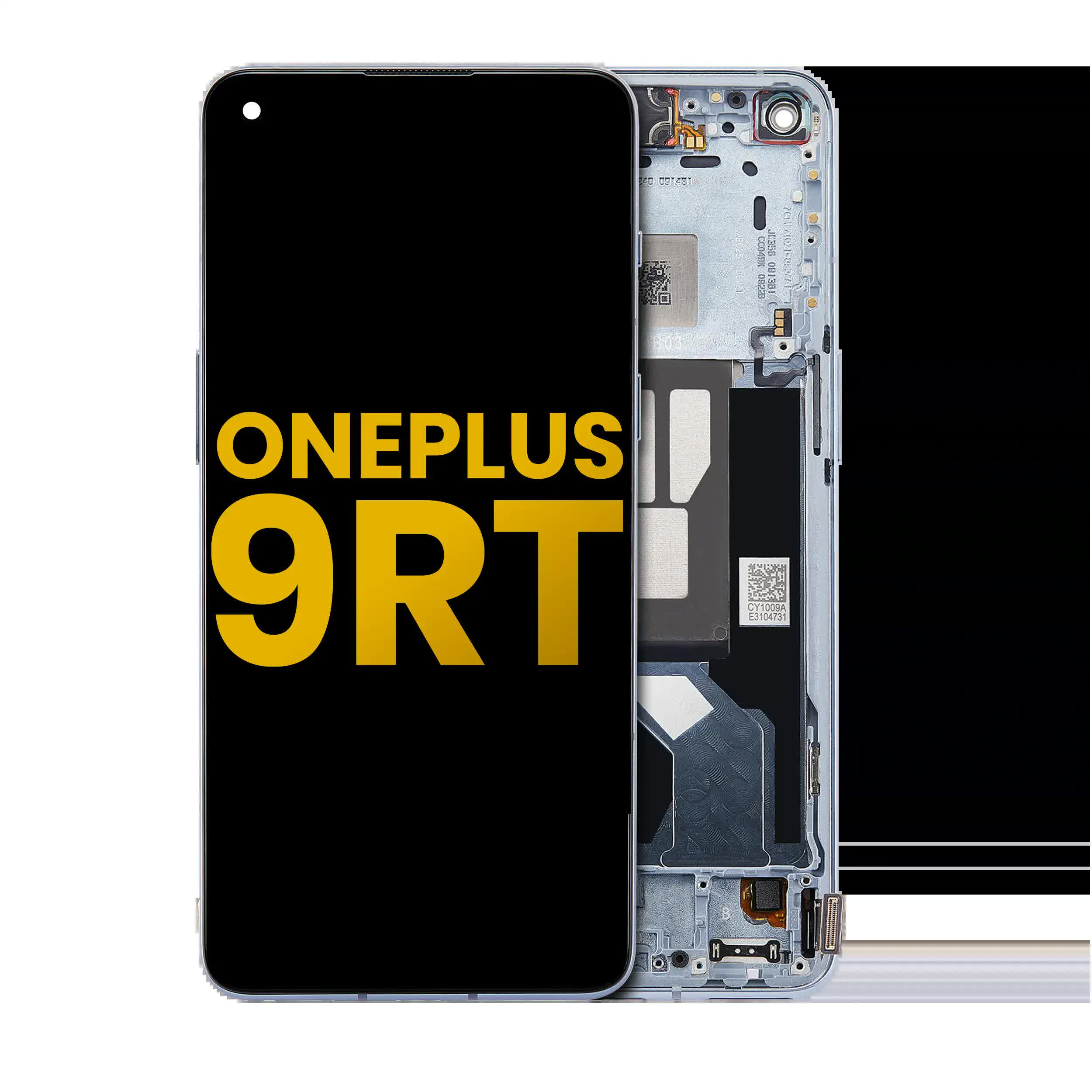 OLED Display mit Rahmen für OnePlus 9RT 5G (professionell aufgearbeitet) (Nano Silver)
