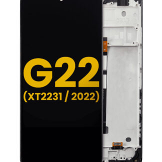 LCD Display mit Rahmen für Motorola Moto G22 (XT2231 / 2022) (professionell aufgearbeitet)