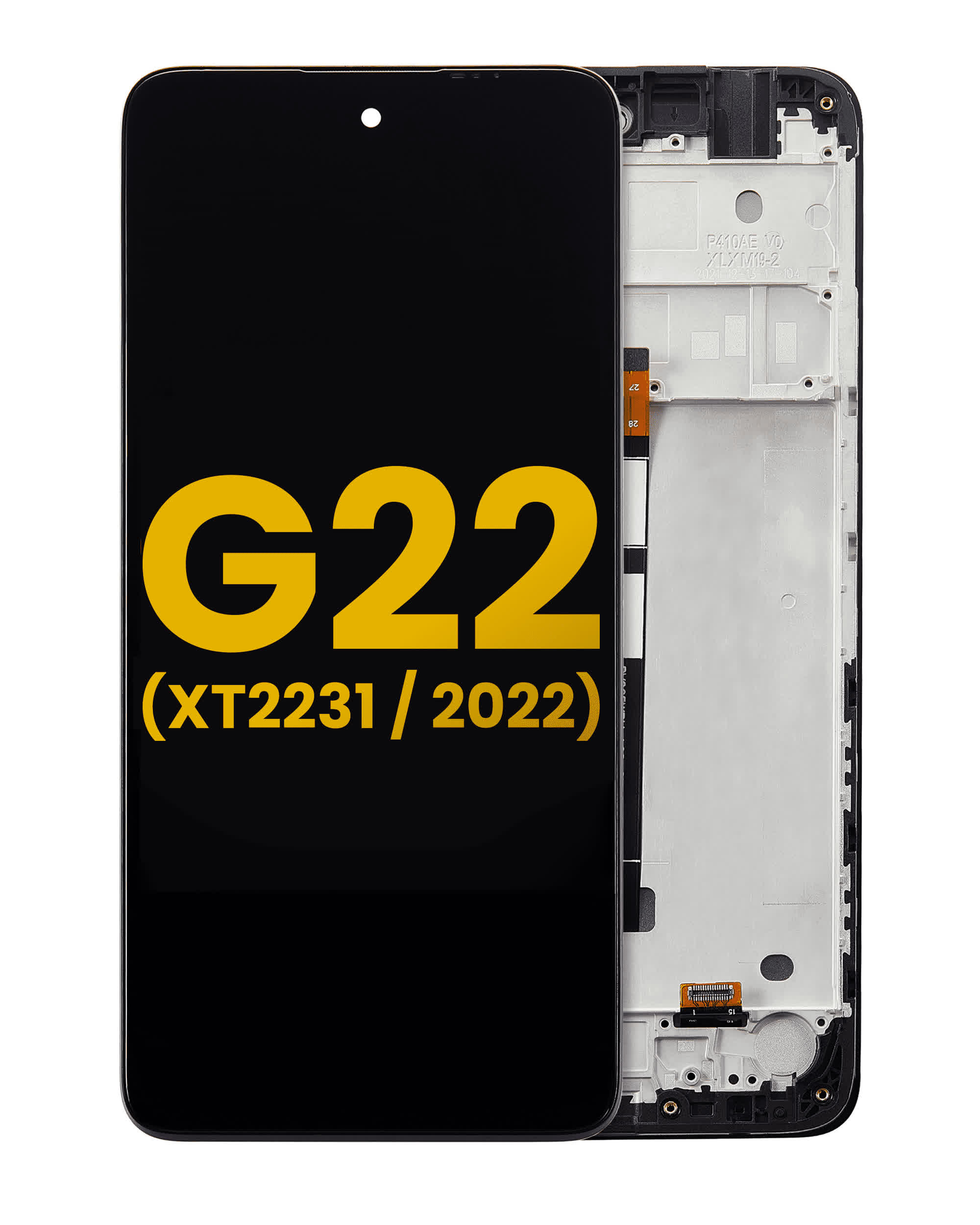 LCD Display mit Rahmen für Motorola Moto G22 (XT2231 / 2022) (professionell aufgearbeitet)
