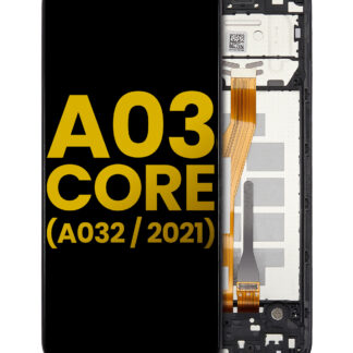 LCD Display mit Rahmen für Samsung Galaxy A03 Core (A032 / 2021) (professionell aufgearbeitet) (Black (Schwarz))