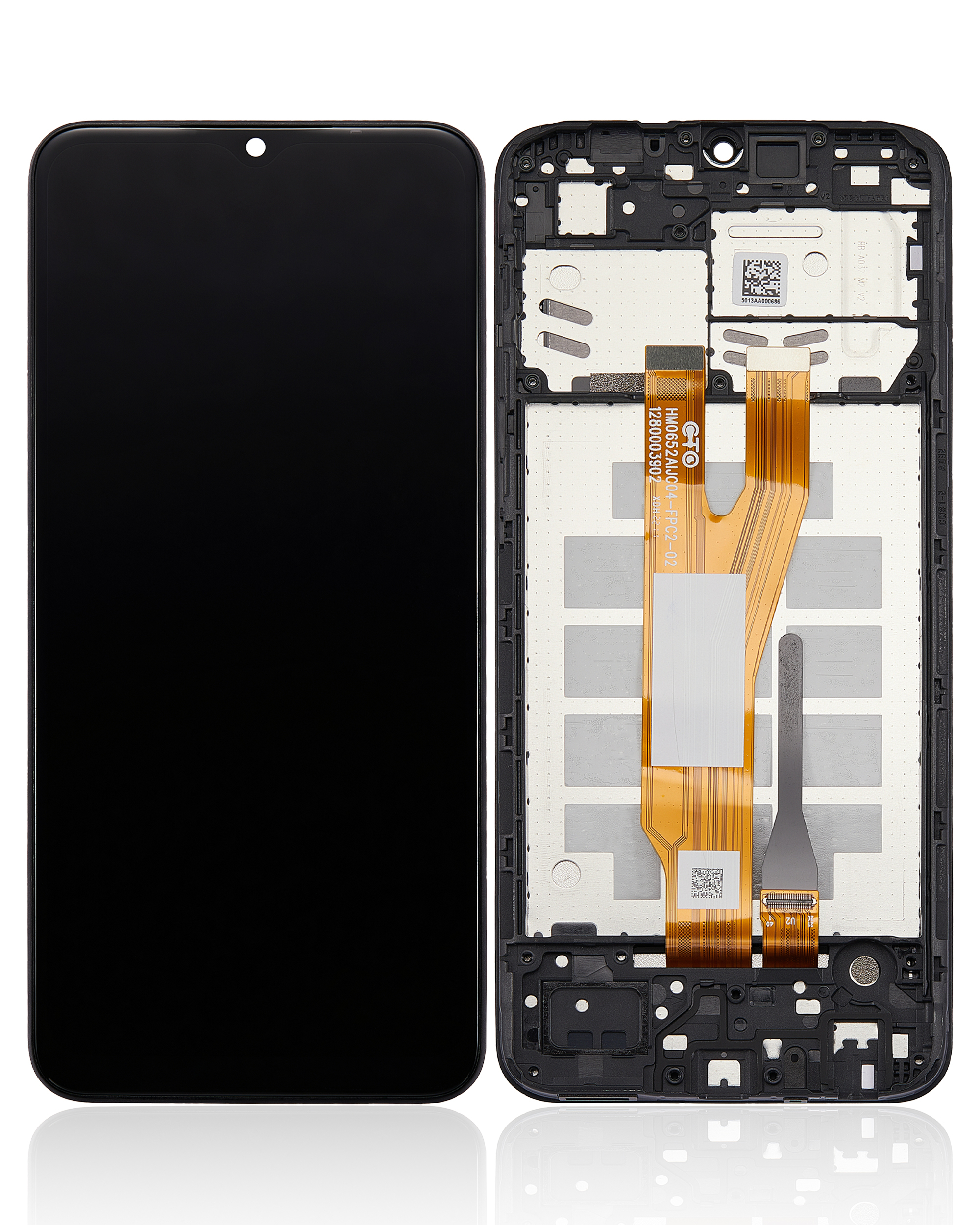 LCD Display mit Rahmen für Samsung Galaxy A03 Core (A032 / 2021) (Service Pack) (Black (Schwarz)) – Bild 2