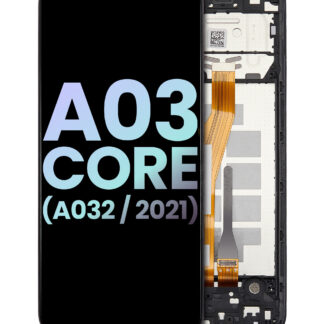 LCD Display mit Rahmen für Samsung Galaxy A03 Core (A032 / 2021) (Service Pack) (Black (Schwarz))