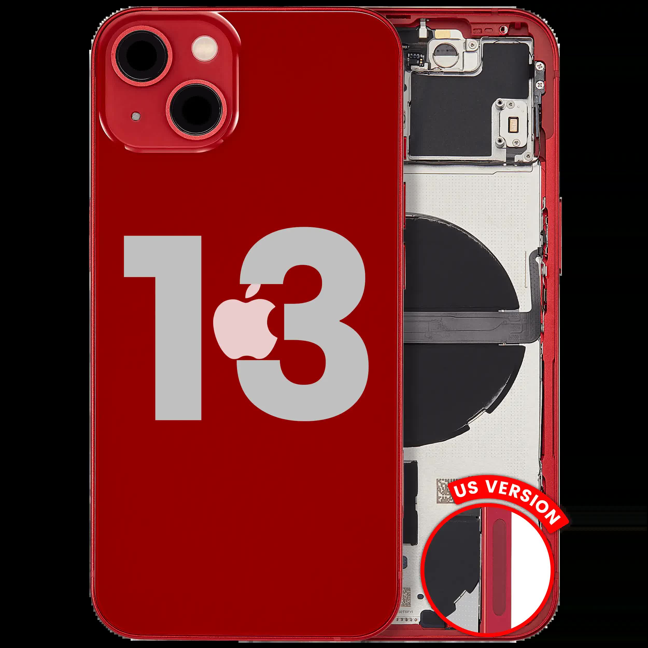 Rückgehäuse mit Kleinteilen für iPhone 13 (US-Version) (ausgebautes Originalteil: Grade C) (Red (Rot))