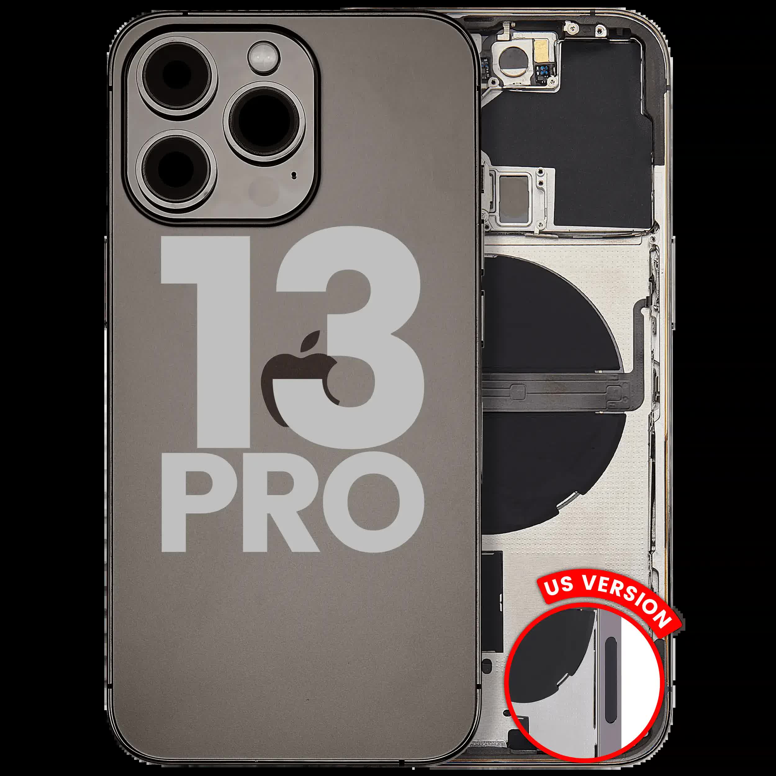 Rückgehäuse mit Kleinteilen für iPhone 13 Pro (US-Version) (ausgebautes Originalteil: Grade B) (Graphite)