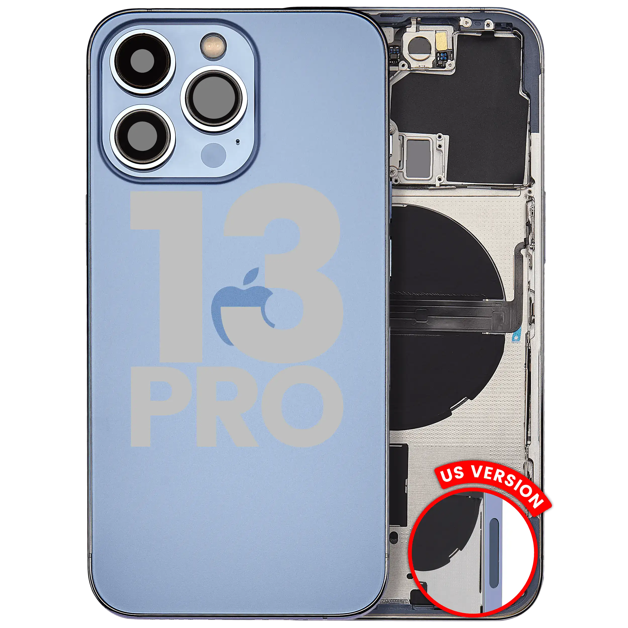 Rückgehäuse mit Kleinteilen für iPhone 13 Pro (US-Version) (ausgebautes Originalteil: Grade B) (Silver (Silber)) – Bild 5