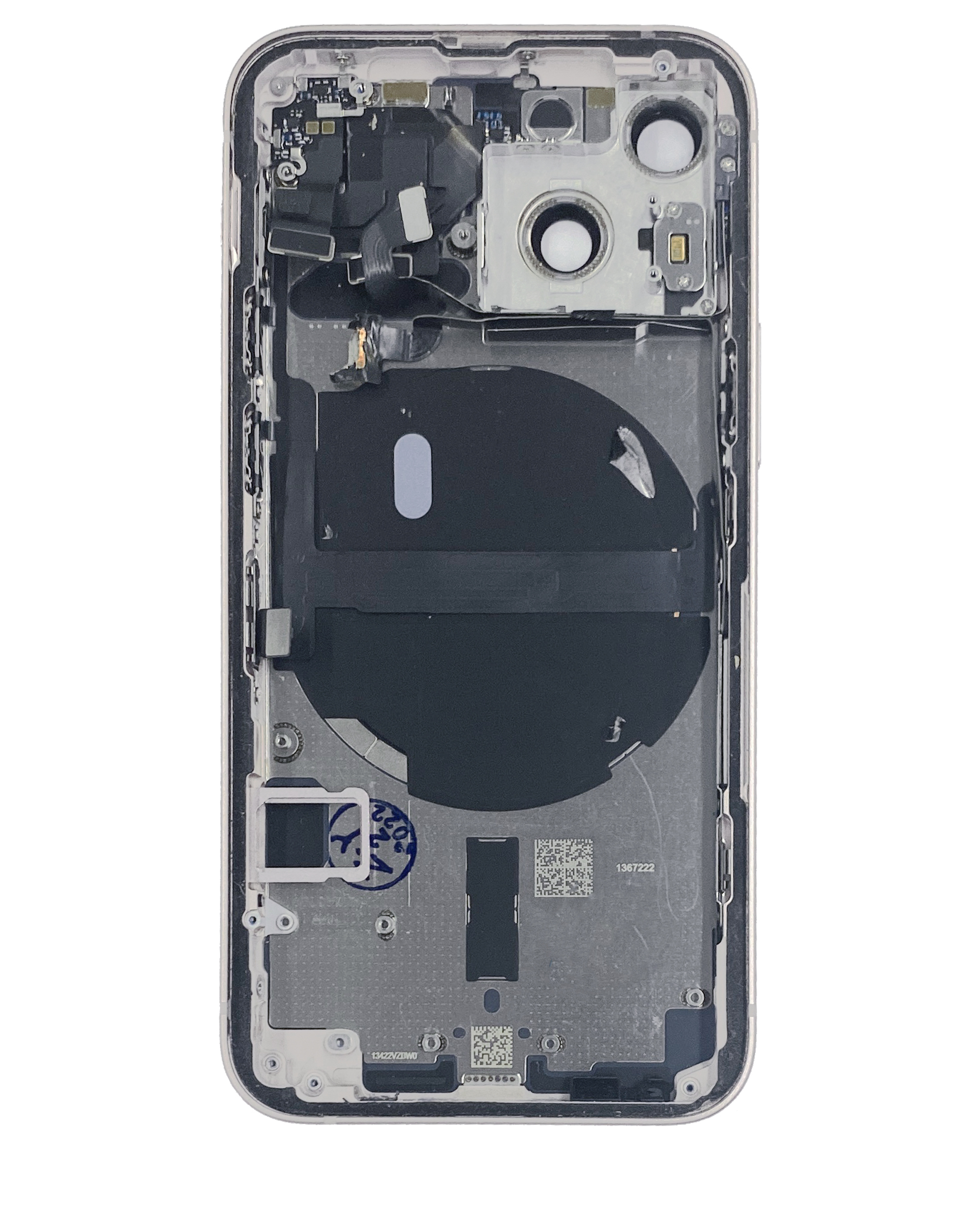 Rückgehäuse mit Kleinteilen für iPhone 13 Mini (US-Version) (ausgebautes Originalteil: Grade B) (Starlight) – Bild 3