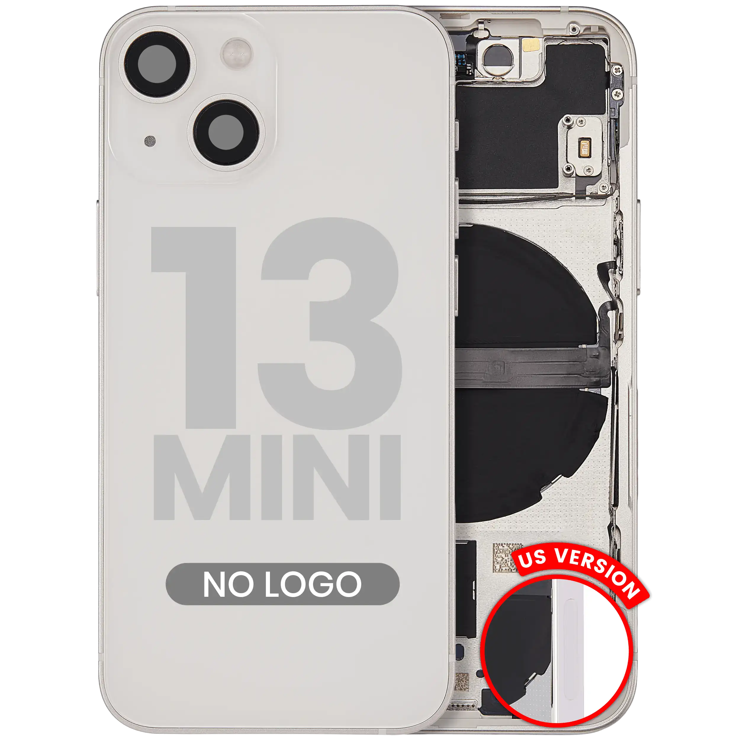 Rückgehäuse mit Kleinteilen für iPhone 13 Mini (US-Version) (ausgebautes Originalteil: Grade B) (Midnight) – Bild 4