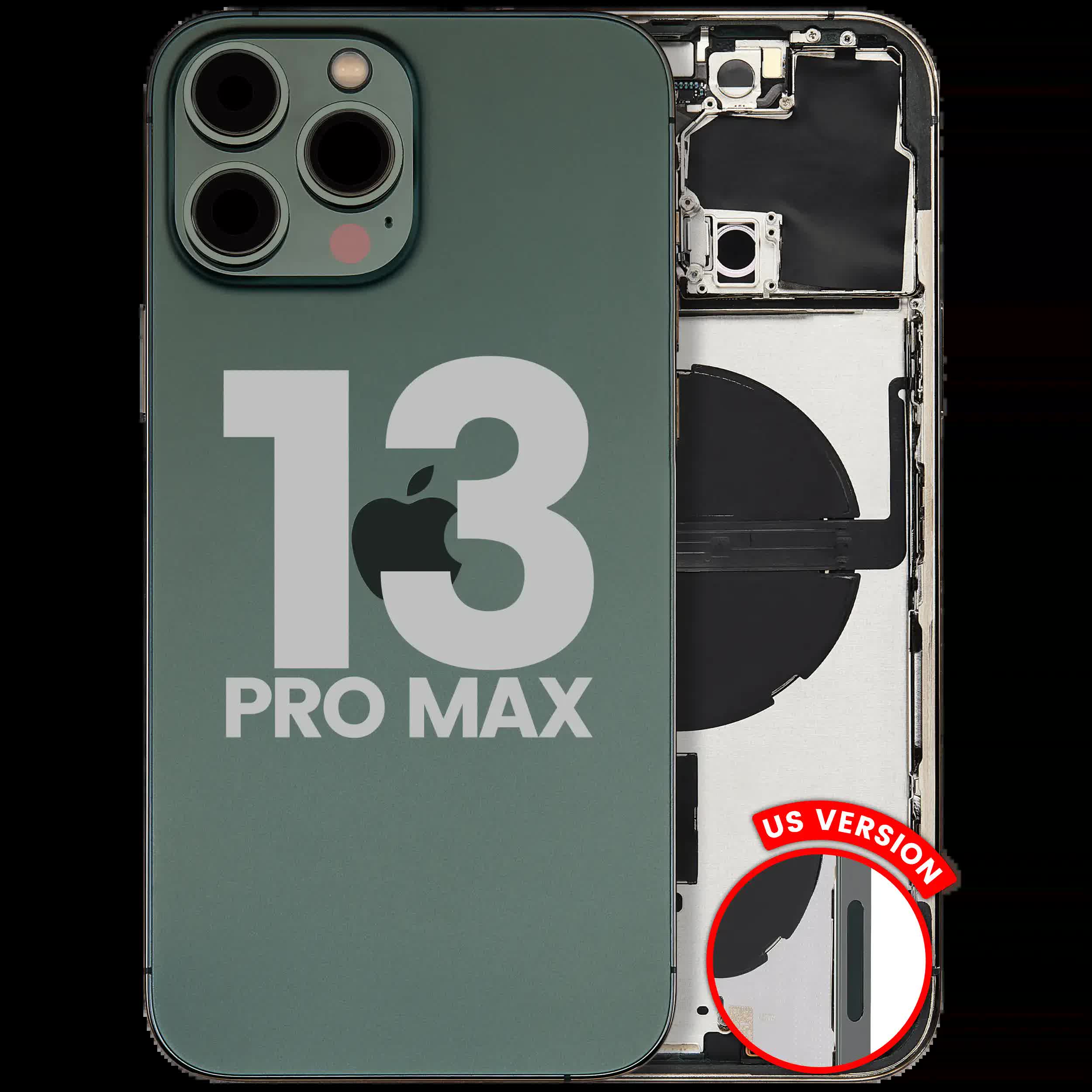 Rückgehäuse mit Kleinteilen für iPhone 13 Pro Max (US-Version) (ausgebautes Originalteil: Grade B) (Alpine Green)