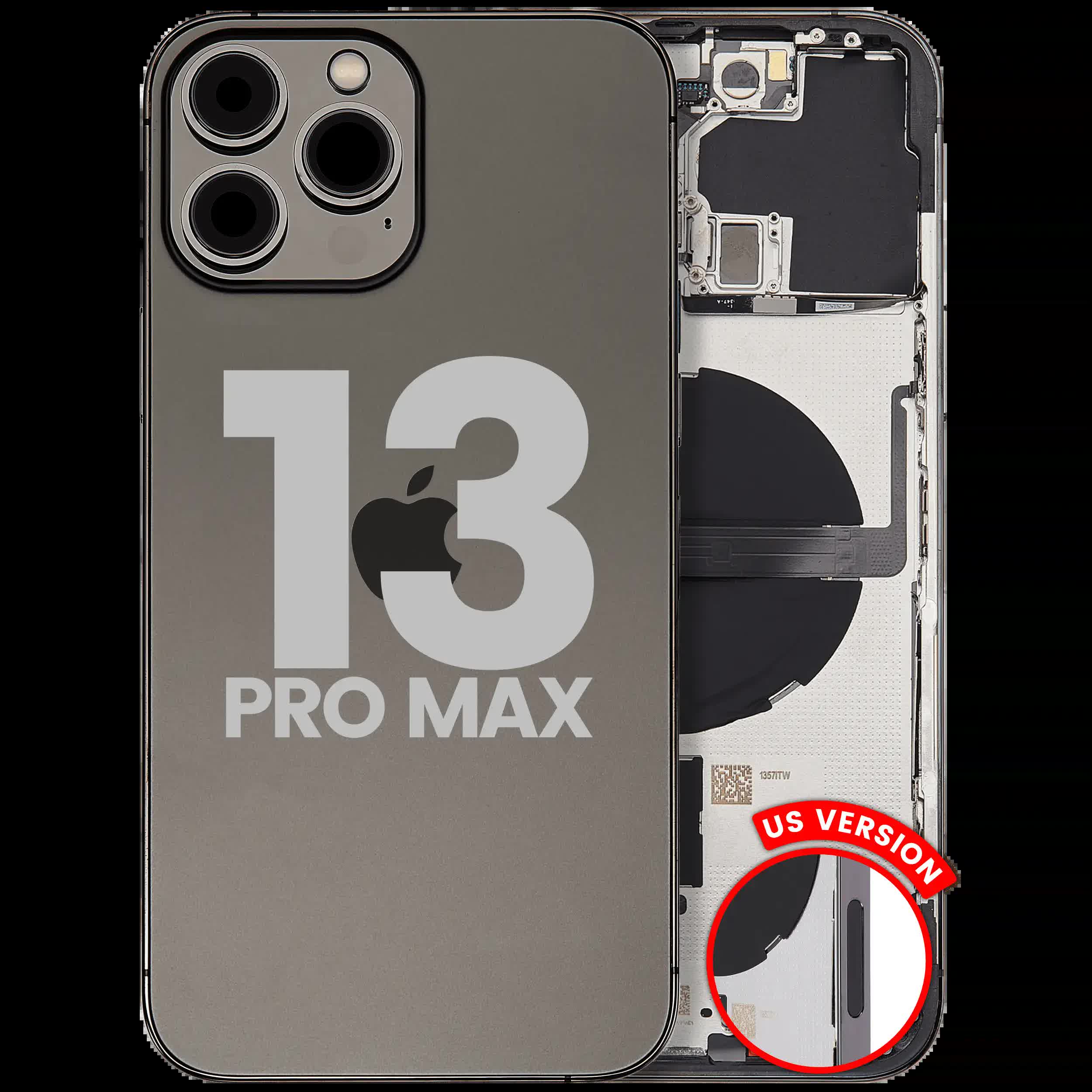 Rückgehäuse mit Kleinteilen für iPhone 13 Pro Max (US-Version) (ausgebautes Originalteil: Grade C) (Graphite)