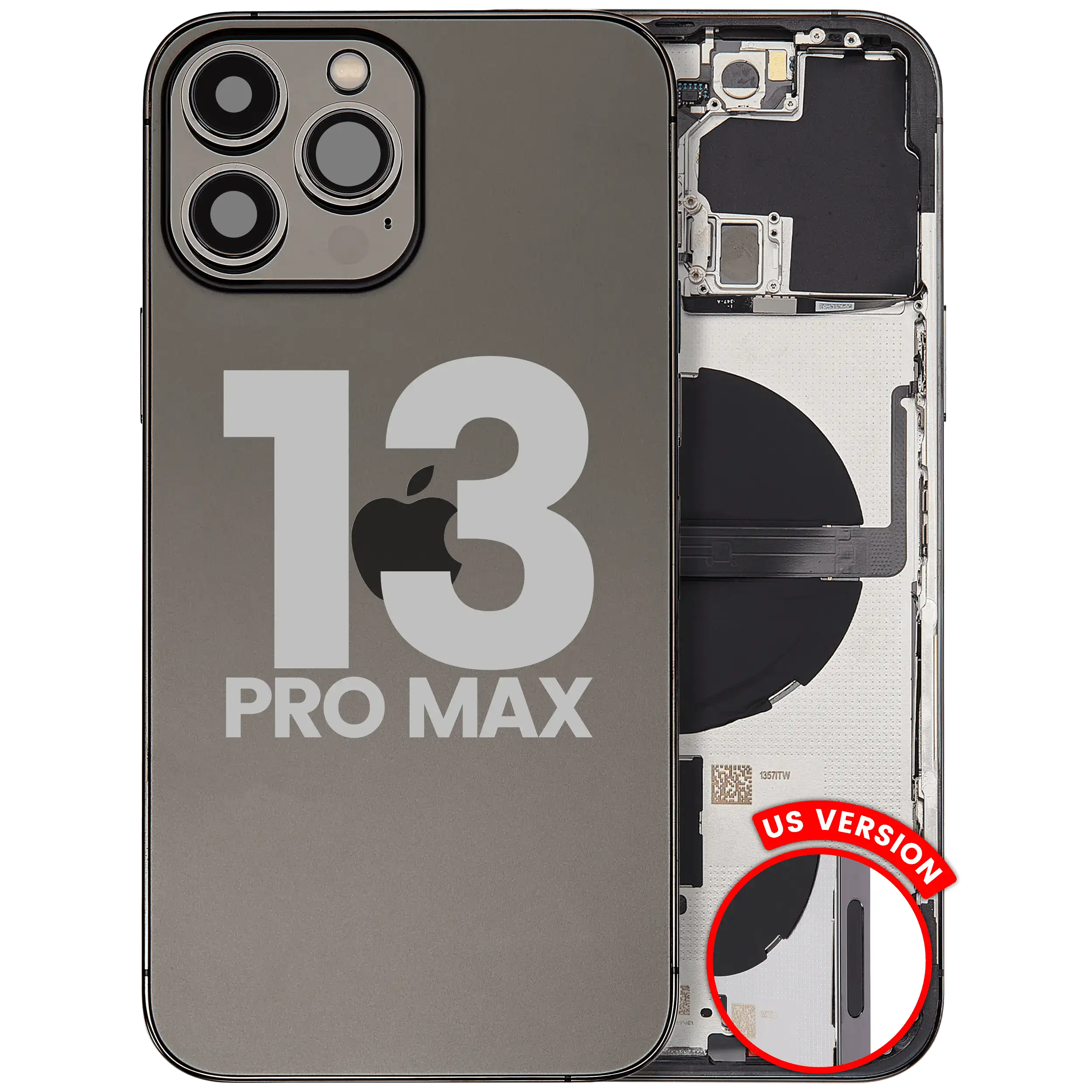 Rückgehäuse mit Kleinteilen für iPhone 13 Pro Max (US-Version) (ausgebautes Originalteil: Grade C) (Sierra Blue) – Bild 3