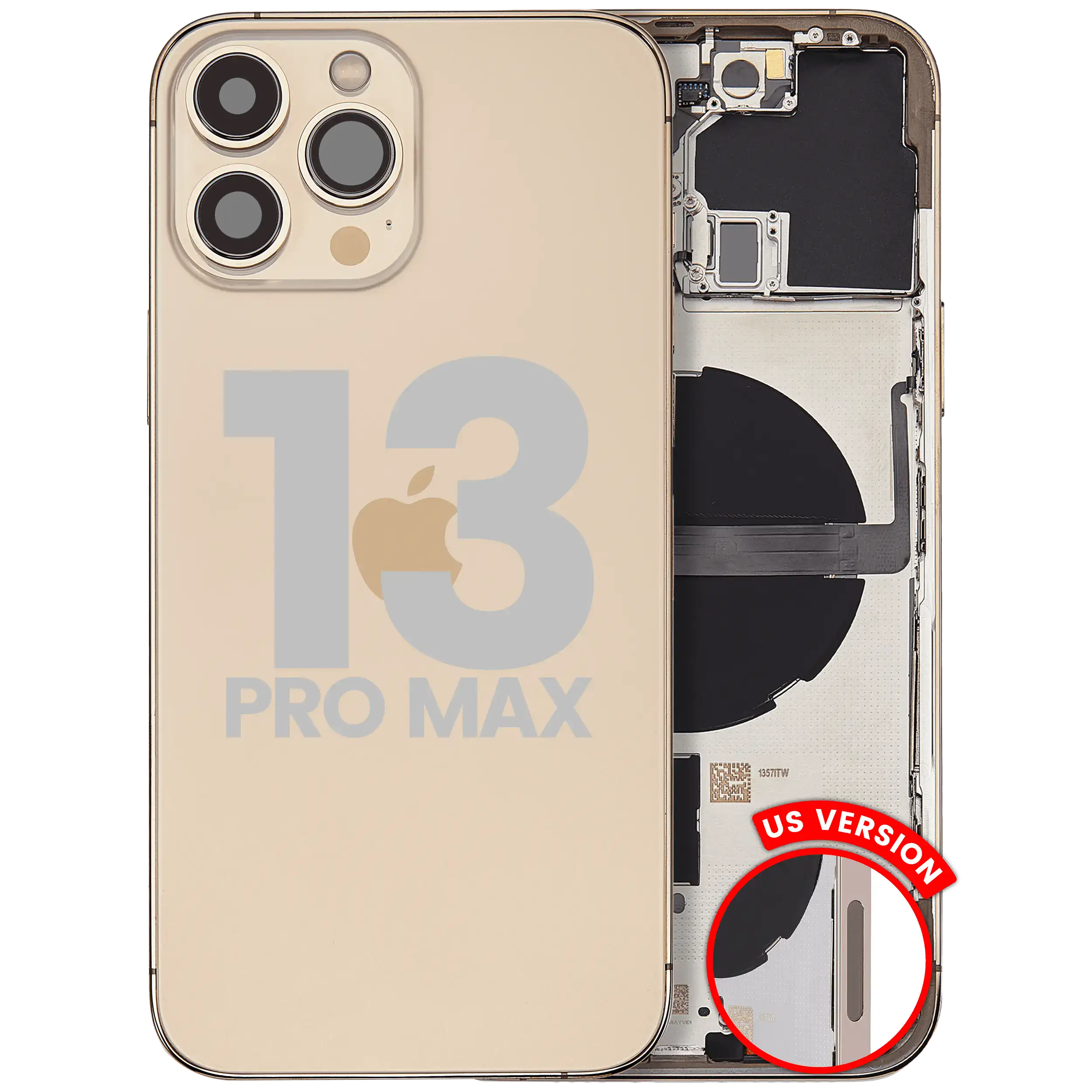 Rückgehäuse mit Kleinteilen für iPhone 13 Pro Max (US-Version) (ausgebautes Originalteil: Grade C) (Sierra Blue) – Bild 4