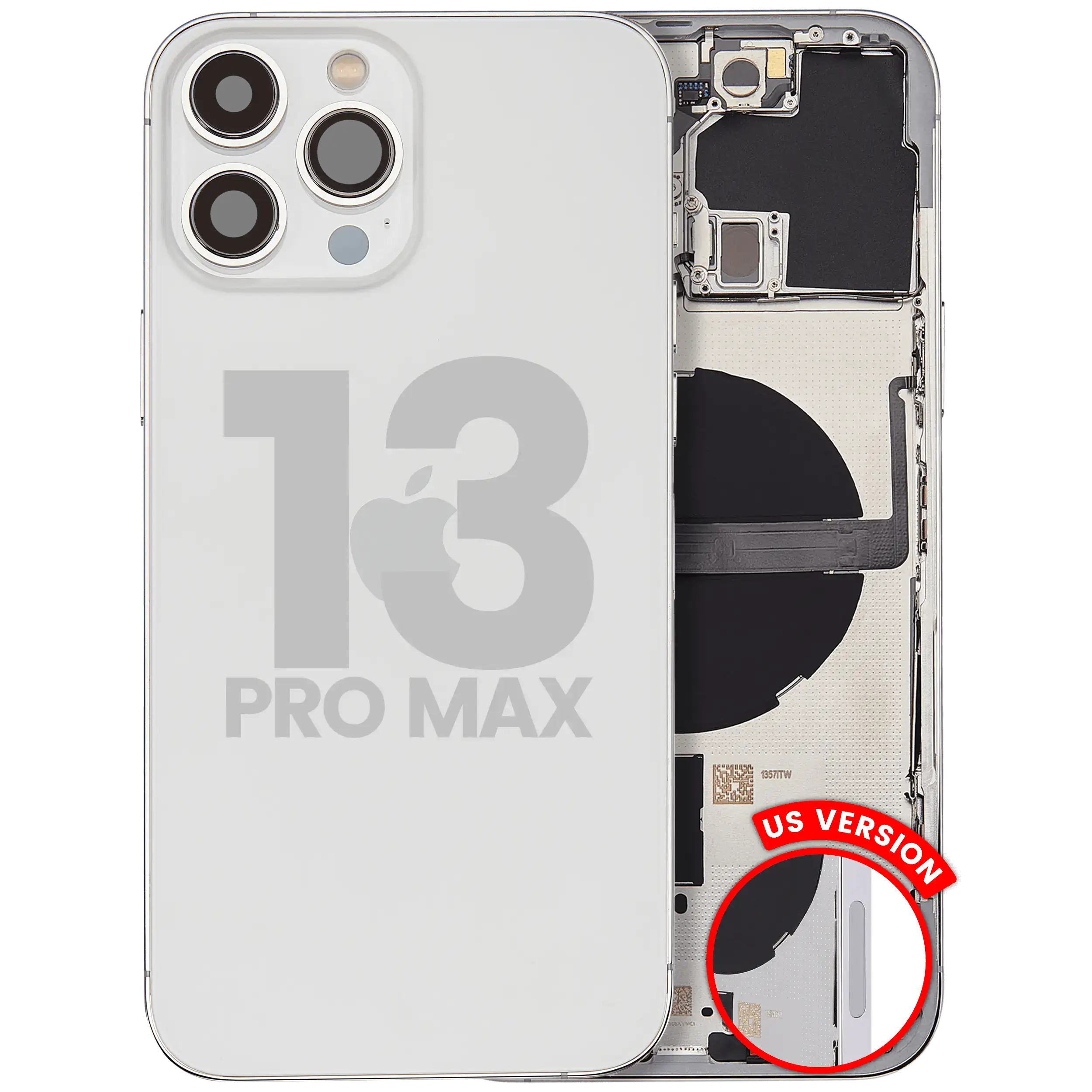 Rückgehäuse mit Kleinteilen für iPhone 13 Pro Max (US-Version) (ausgebautes Originalteil: Grade C) (Sierra Blue) – Bild 5