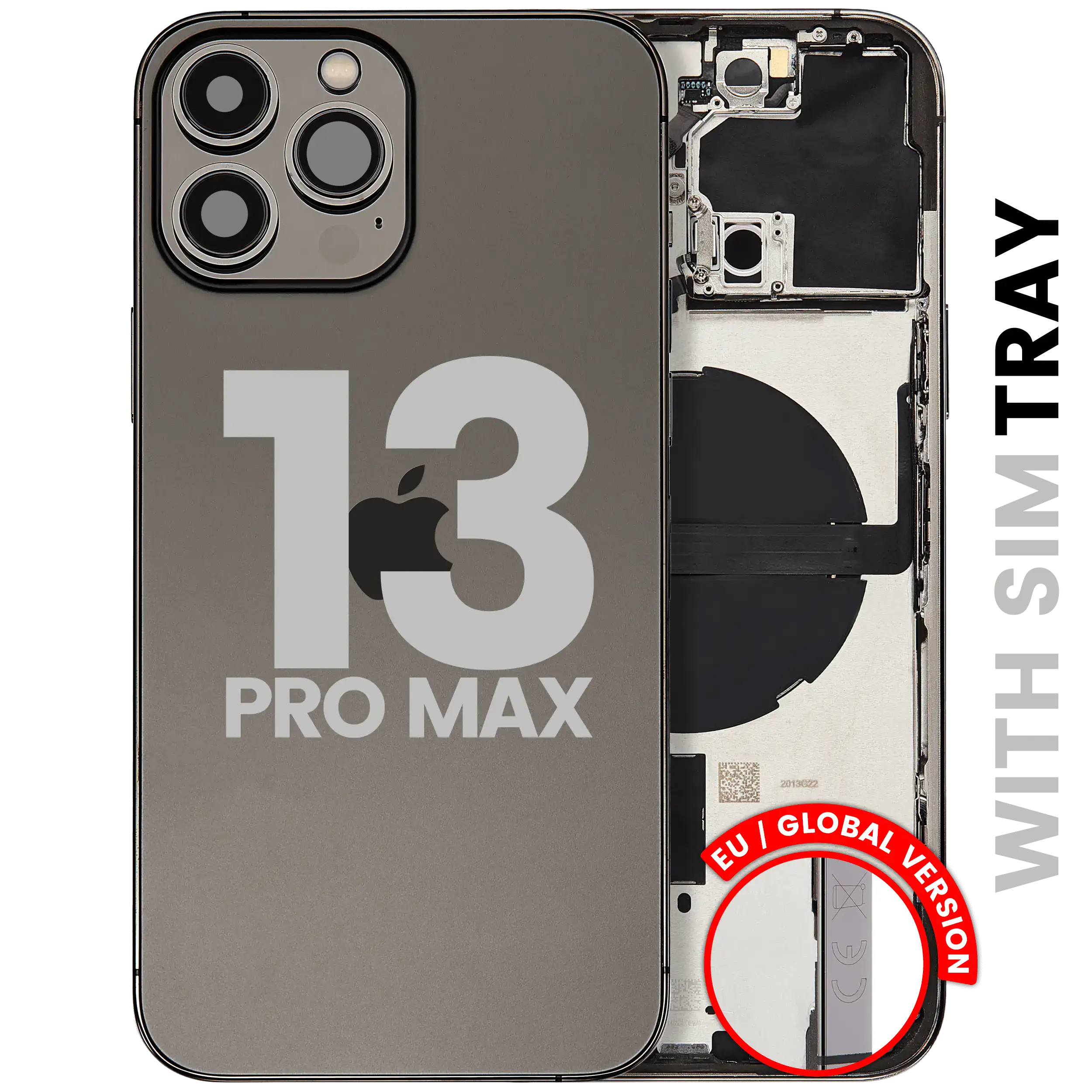 Rückgehäuse mit Kleinteilen für iPhone 13 Pro Max (US-Version) (ausgebautes Originalteil: Grade C) (Sierra Blue) – Bild 6