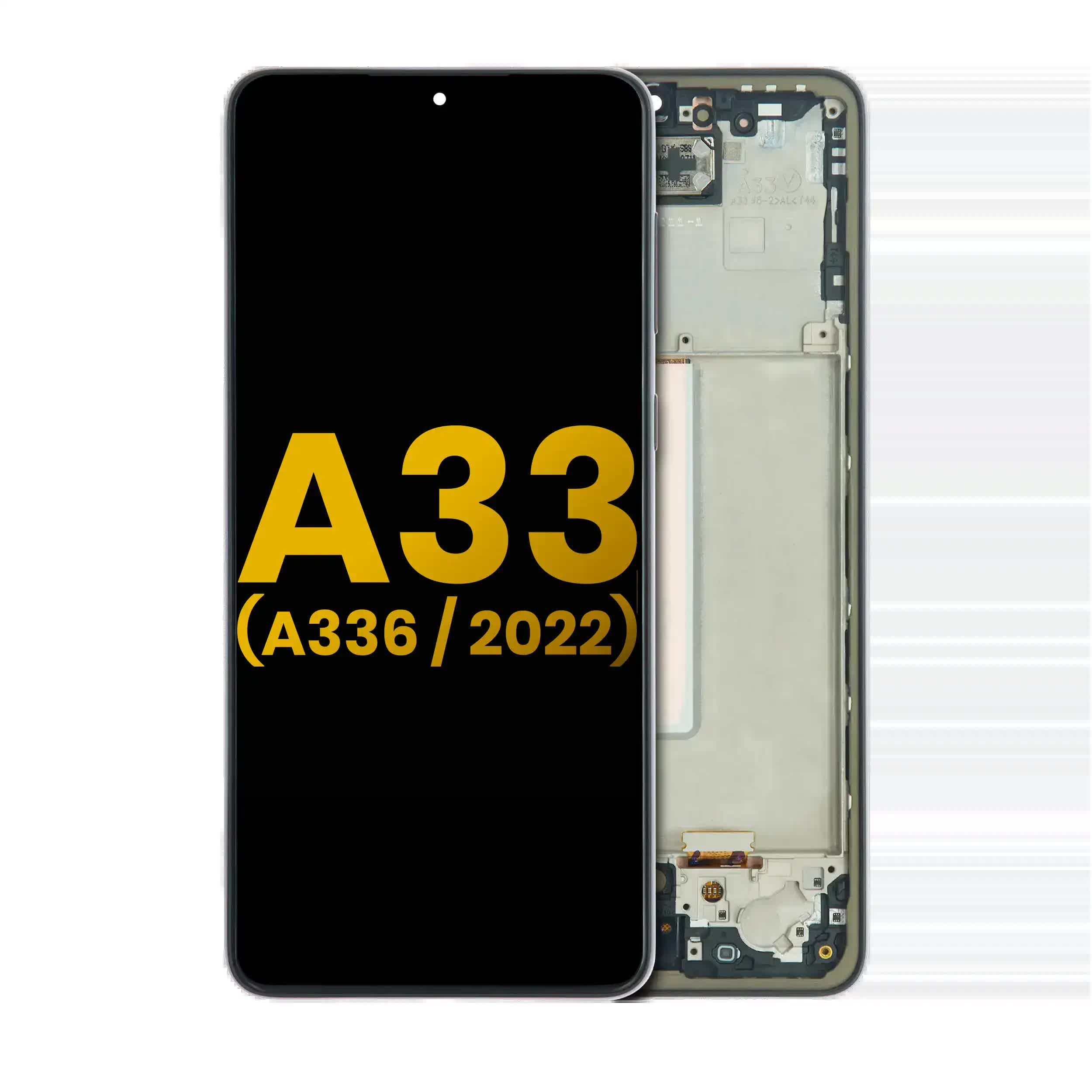 LCD Display mit Rahmen für Samsung Galaxy A33 5G (A336 / 2022) (professionell aufgearbeitet) (Black (Schwarz))